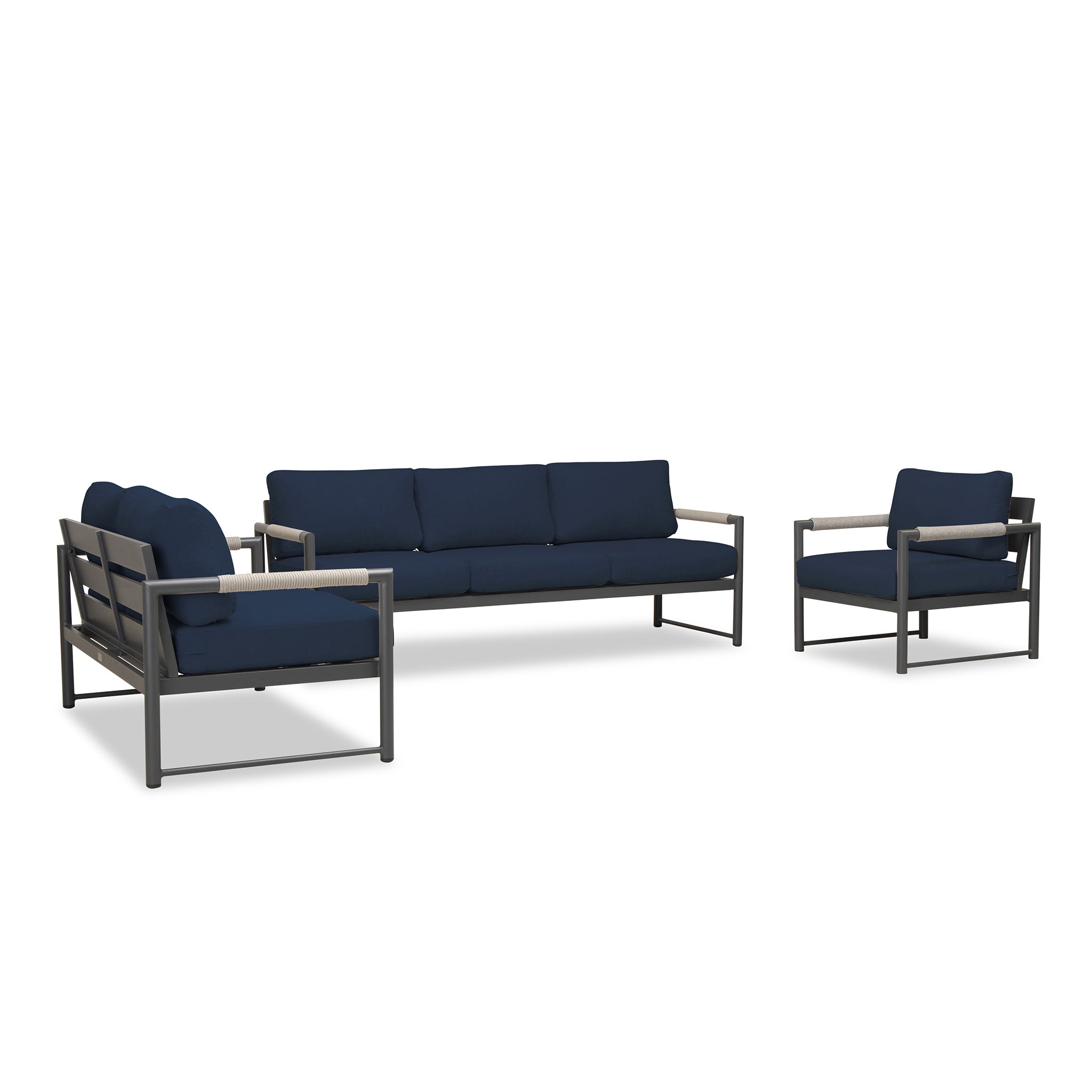 variant:Club Chair and Loveseat / Slate/Pebble Gray / Spectrum Indigo