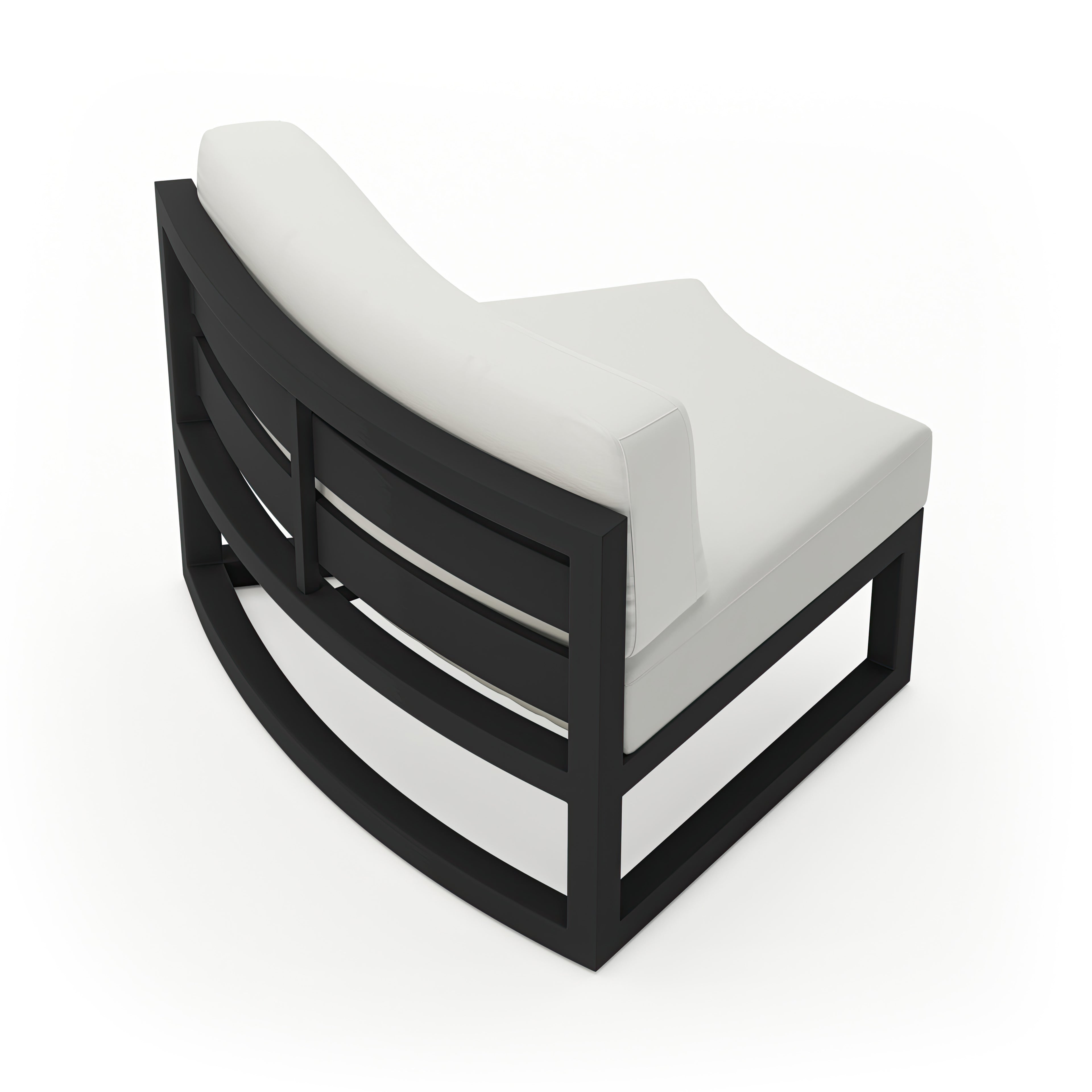 Avion Aluminum Curve Seat (Set of 2)#Finish_Black#Fabric_Canvas Natural