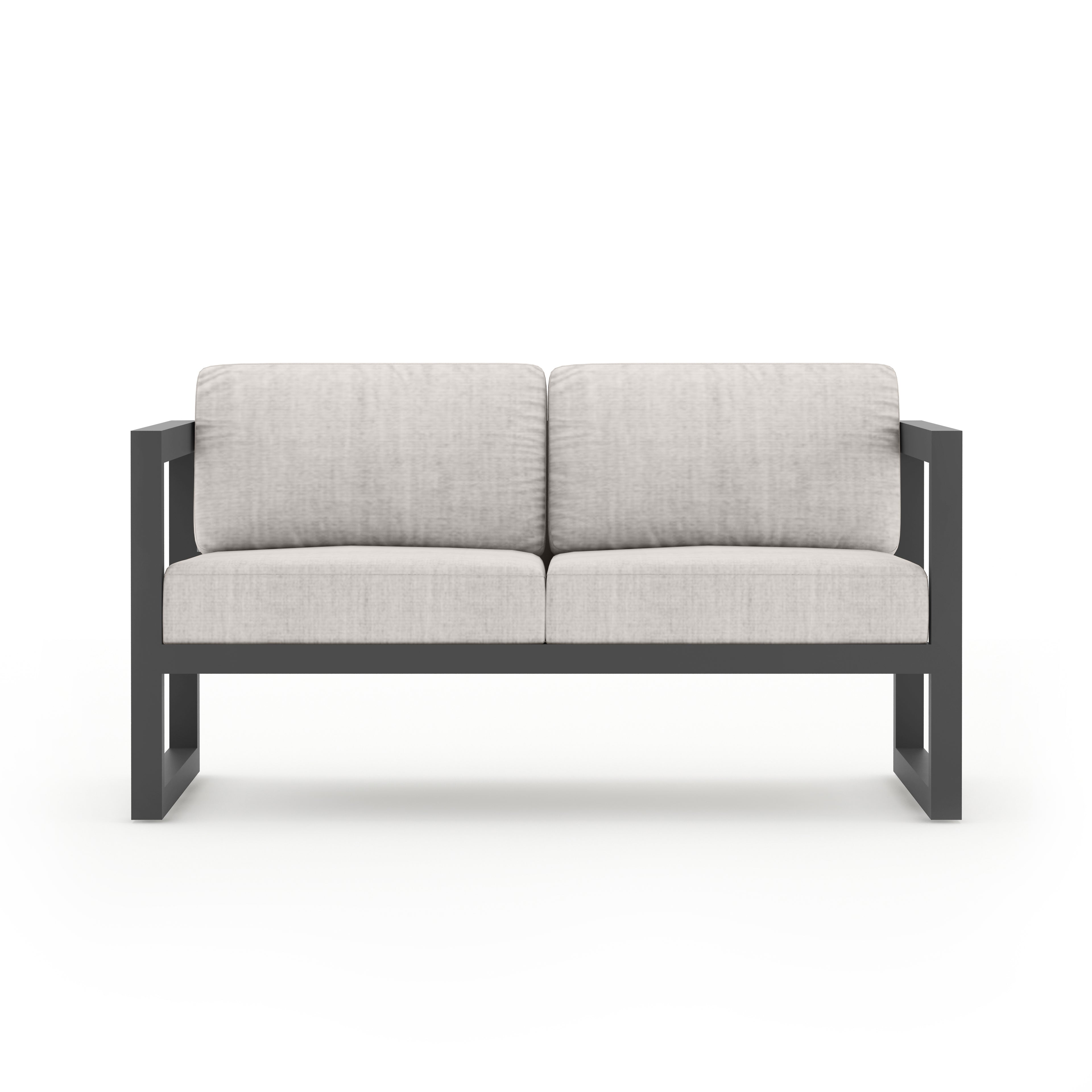 Avion Classic 4 Piece Aluminum Loveseat Set#Finish_Slate#Fabric_Cast Silver