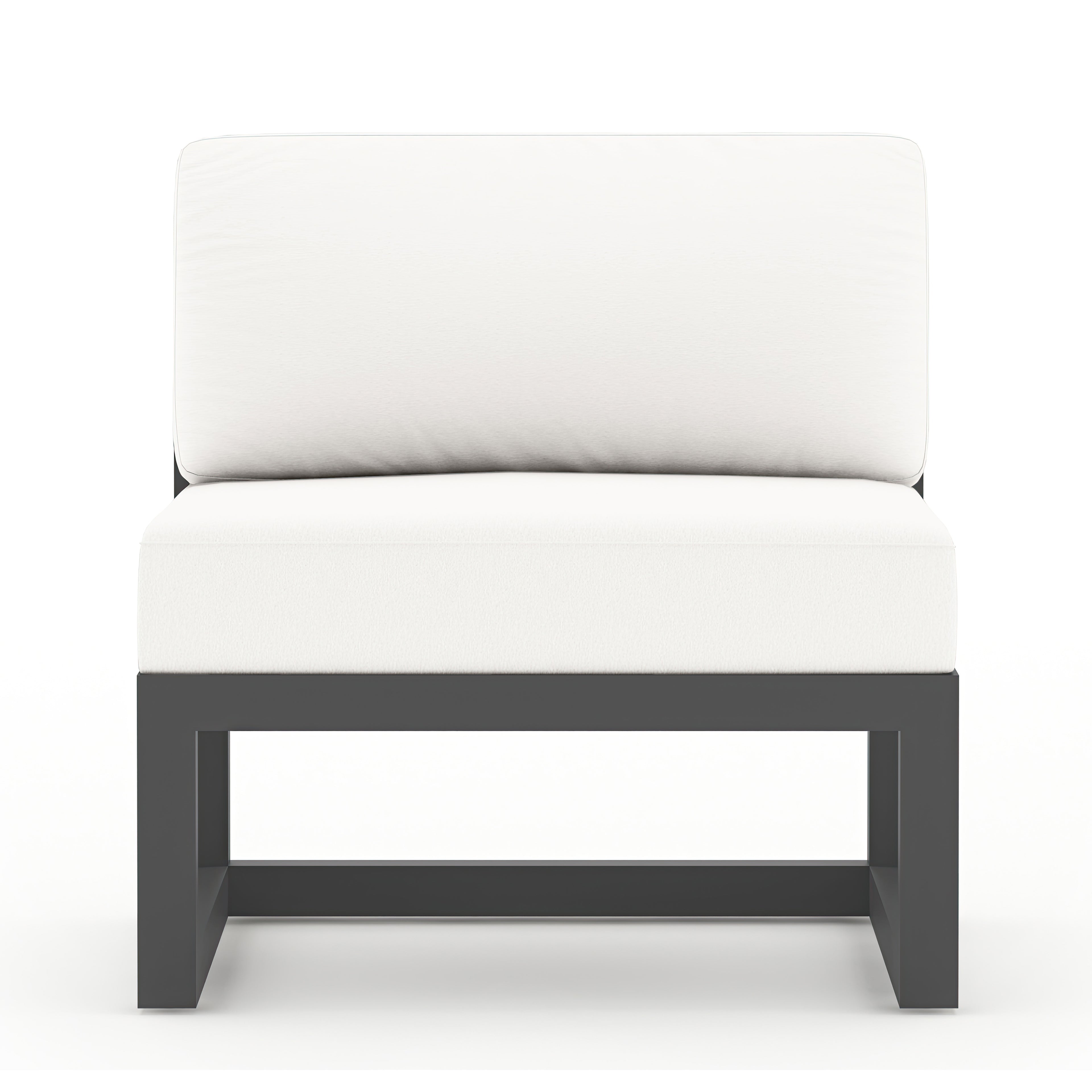 Avion Classic 5 Piece Aluminum Sectional Set#Finish_Slate#Fabric_Canvas Natural