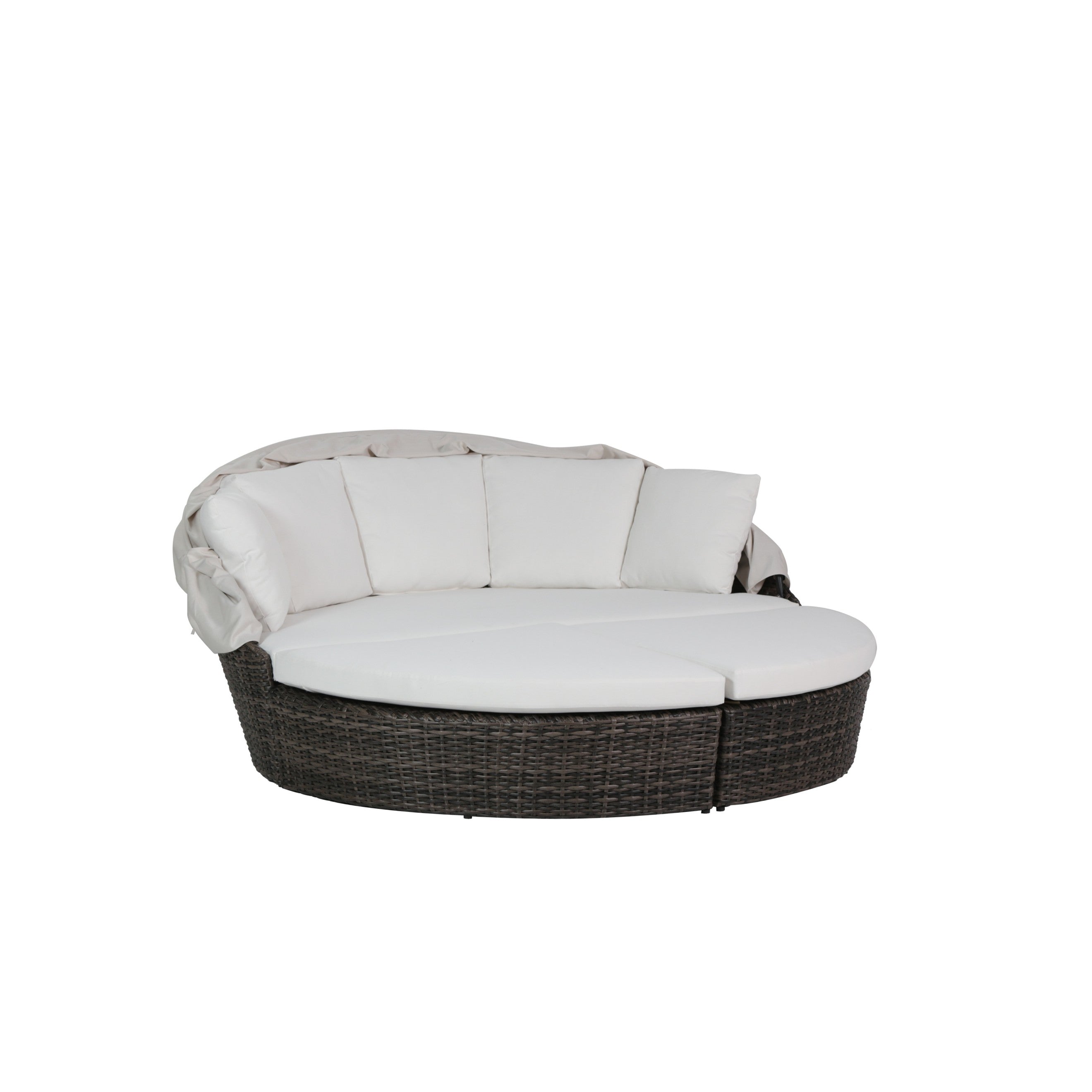Coral Gables Wicker Round Daybed w/ Canopy
