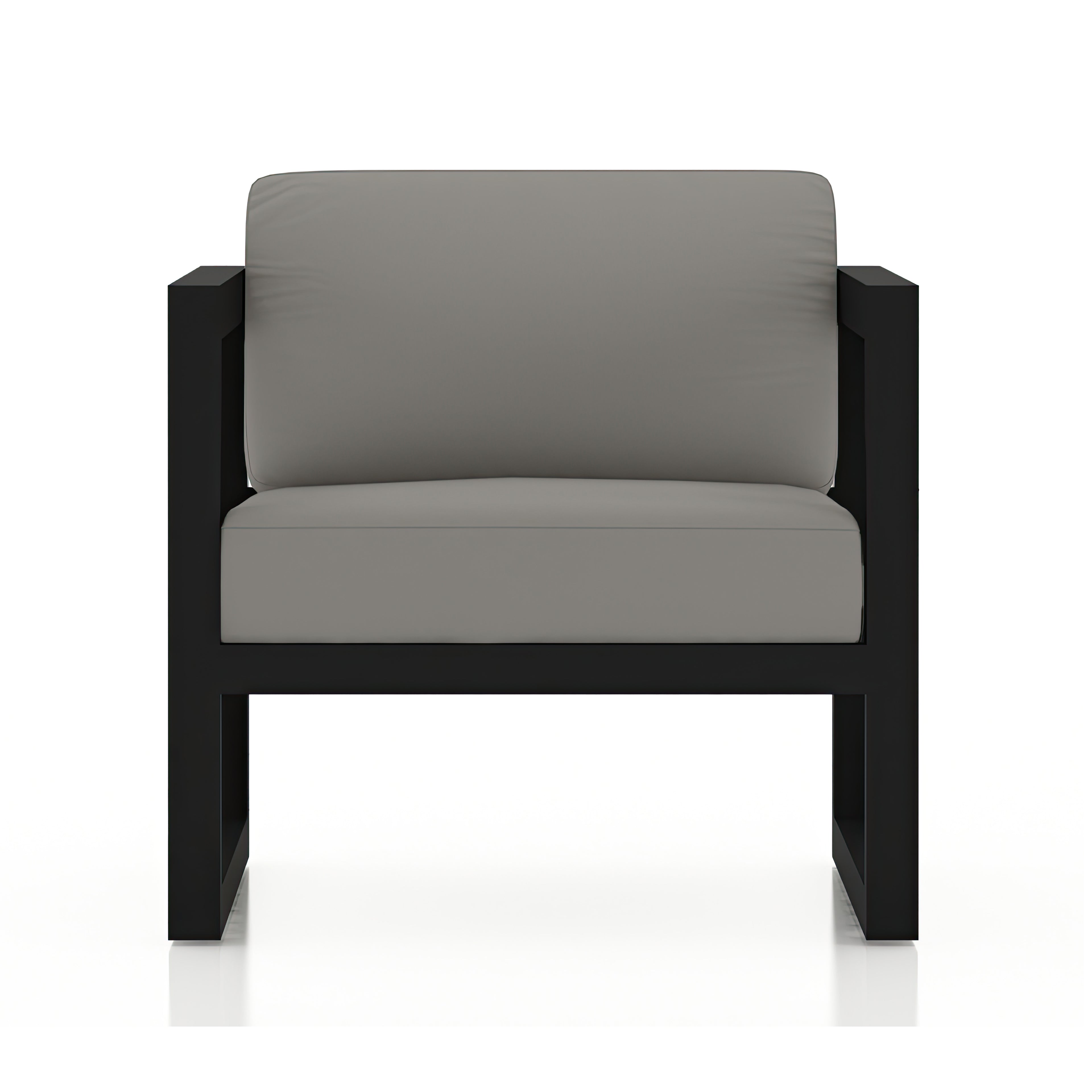 aAvion 6 Piece Aluminum Sectional Set#Finish_Black#Fabric_Canvas Charcoal