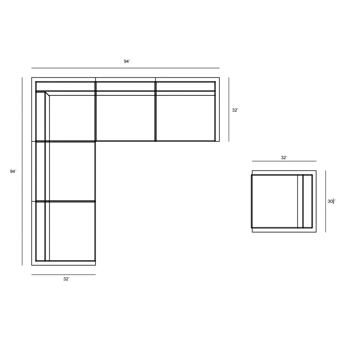 Avion 6 Piece Aluminum Sectional Set