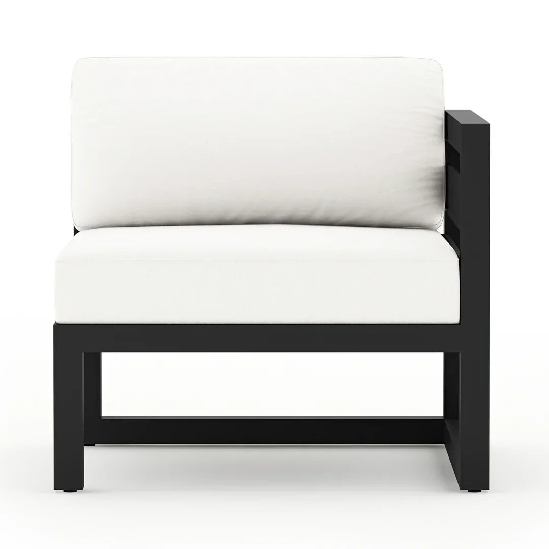 Avion 7 Piece Aluminum Sectional Set#Finish_Black#Fabric_Canvas Natural