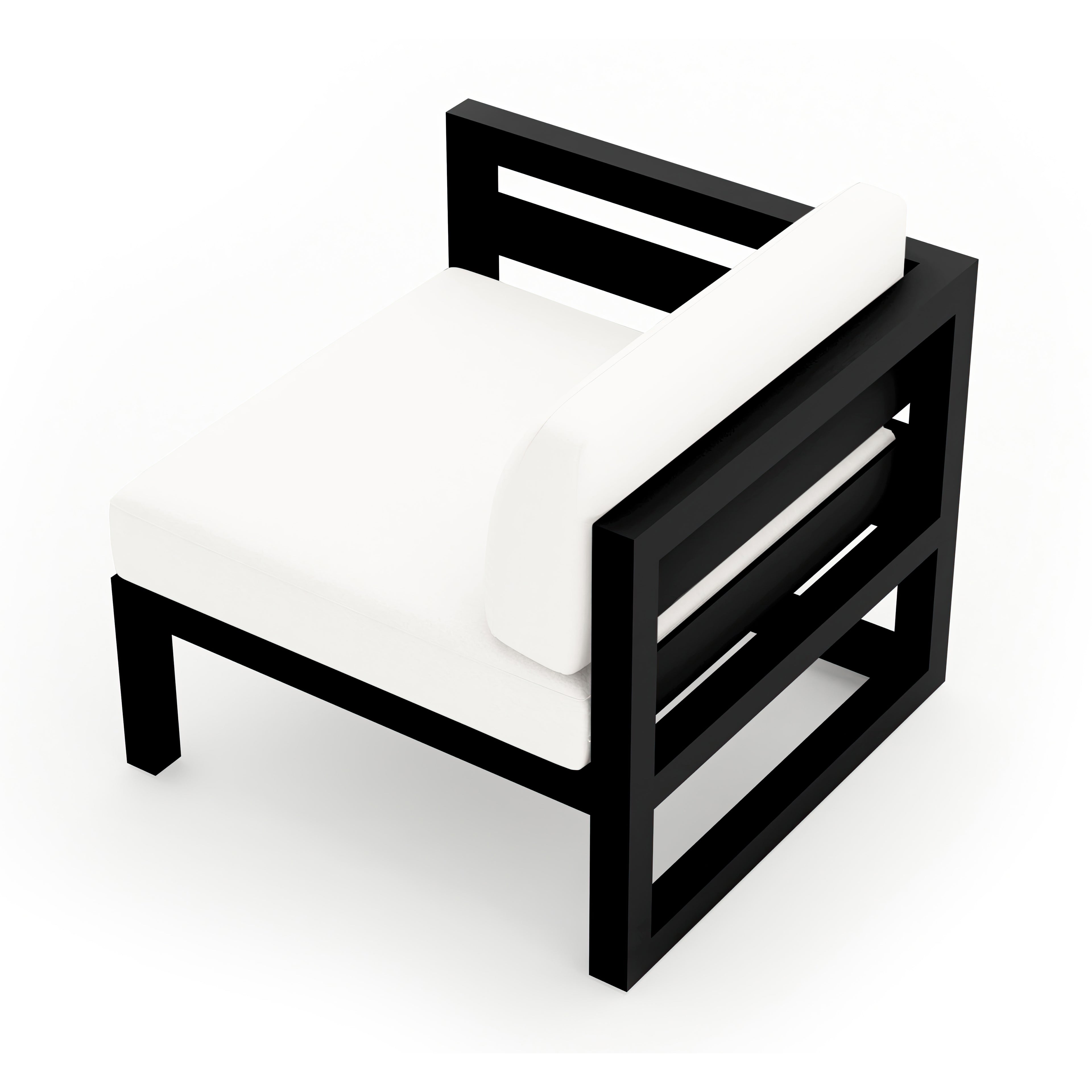 Avion Left Arm Section#Finish_Black#Fabric_Canvas Natural