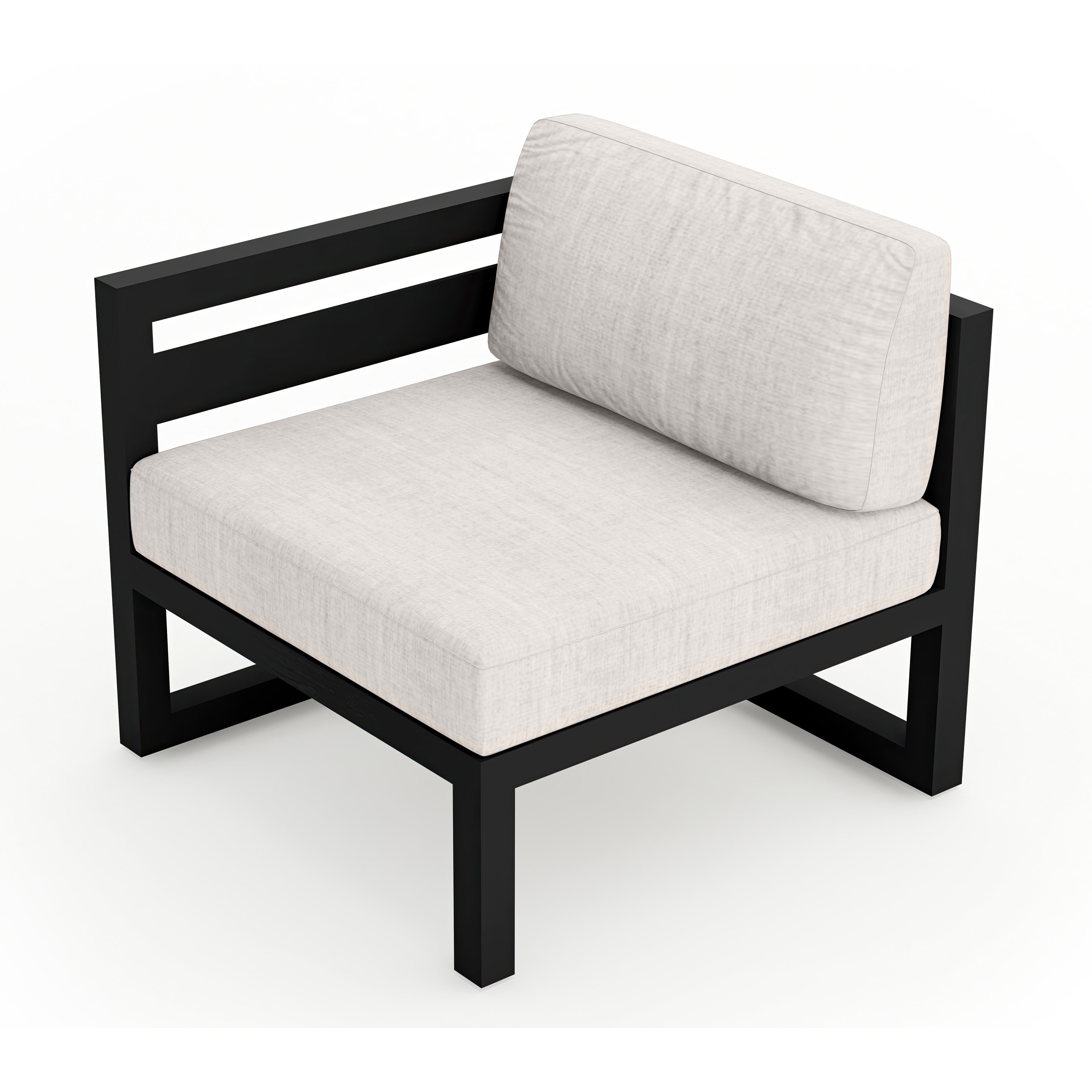 Avion Left Arm Section#Finish_Black#Fabric_Cast Silver