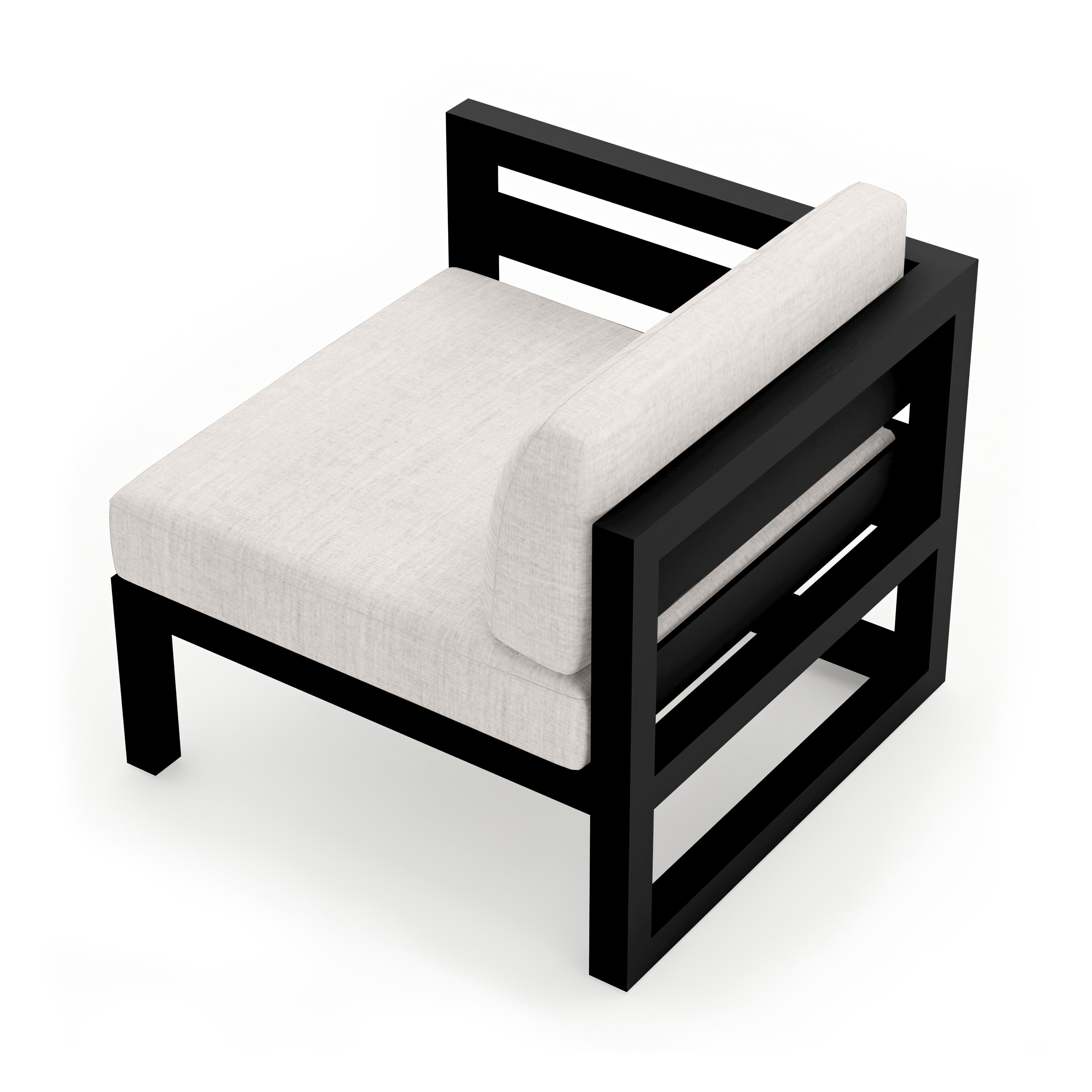 Avion Left Arm Section#Finish_Black#Fabric_Cast Silver