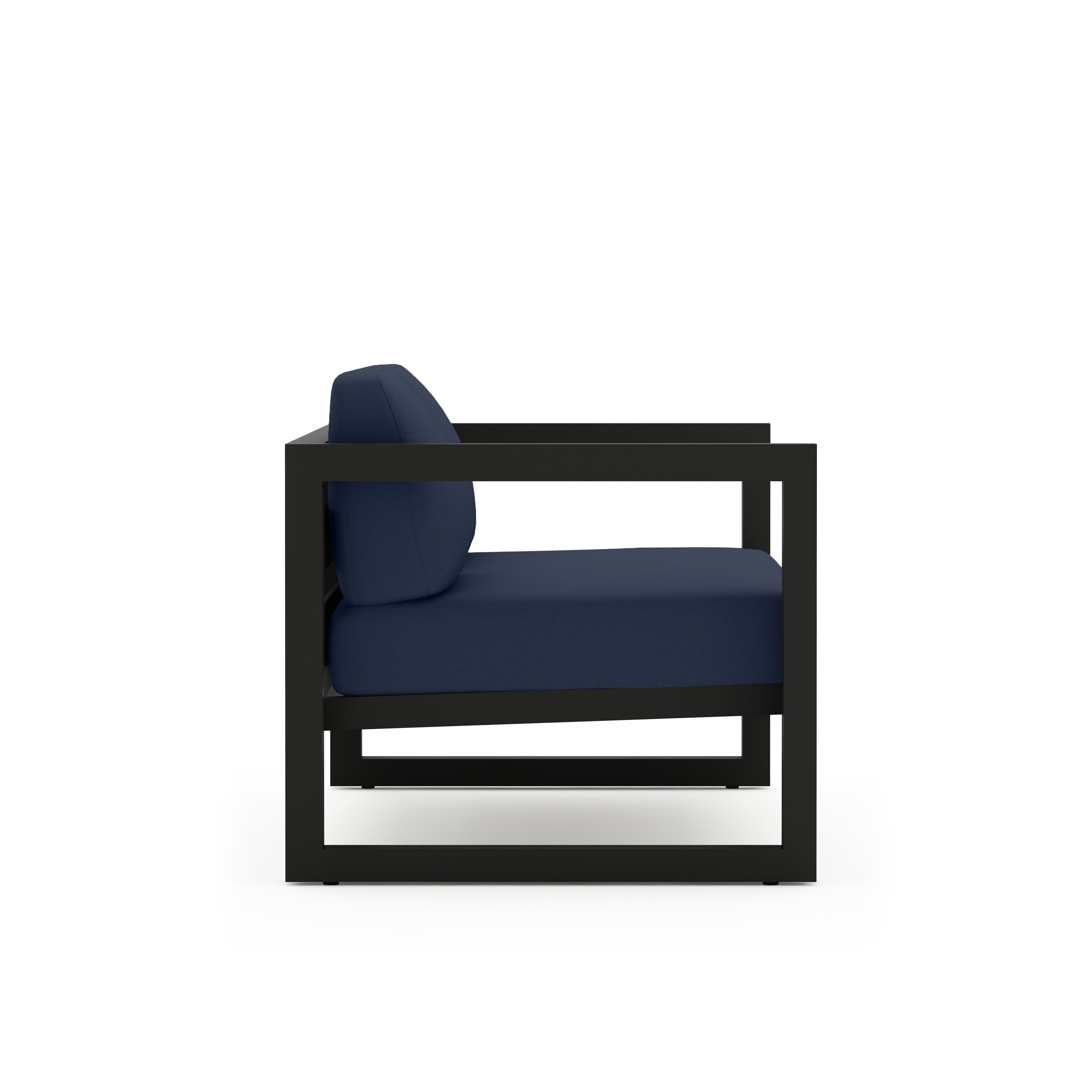 Avion Loveseat#Finish_Black#Fabric_Spectrum Indigo