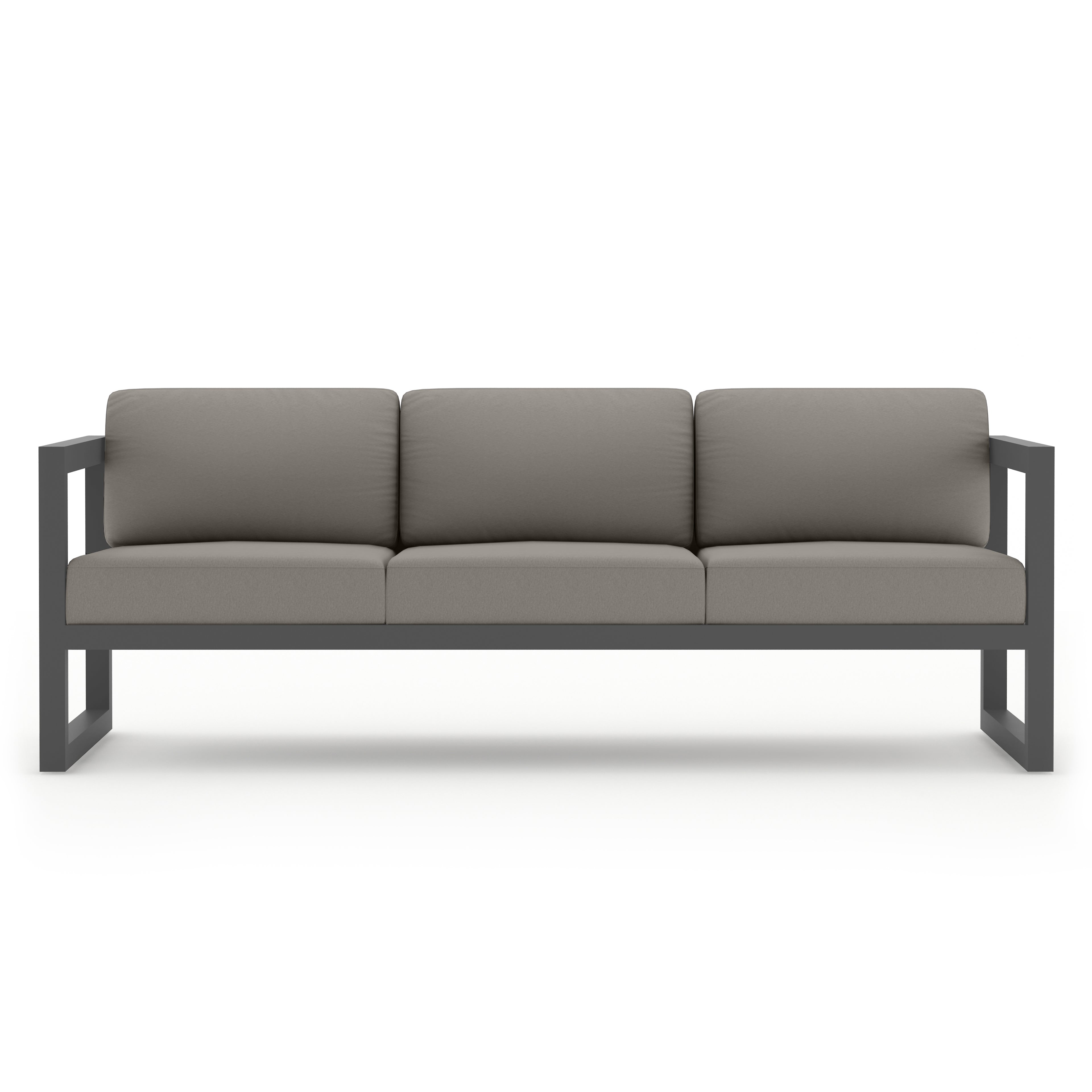 Avion 3 Piece Aluminum Sofa Loveseat Set#Finish_Slate#Fabric_Canvas Charcoal