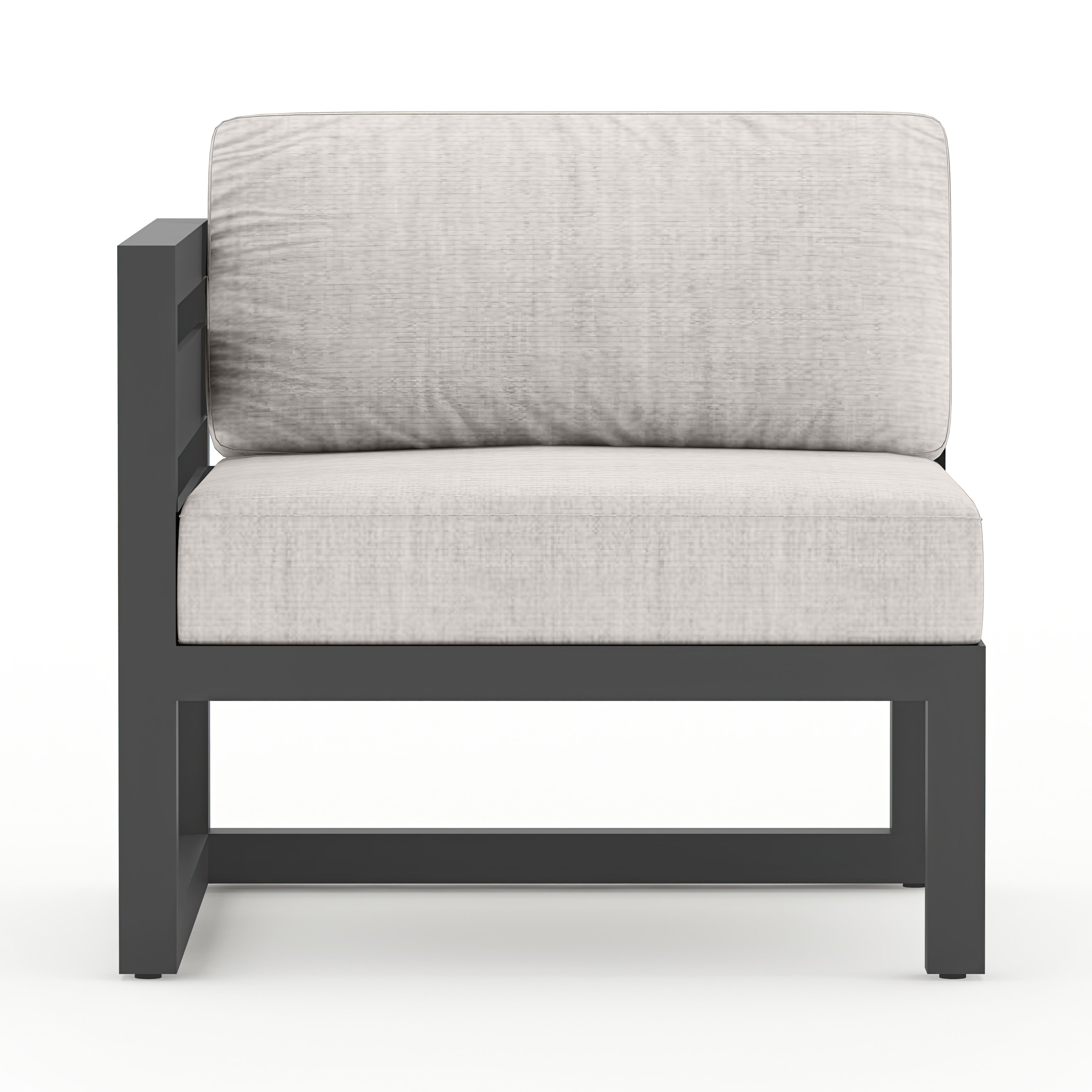 Avion 4 Piece Aluminum Sectional Set#Finish_Slate#Fabric_Cast Silver