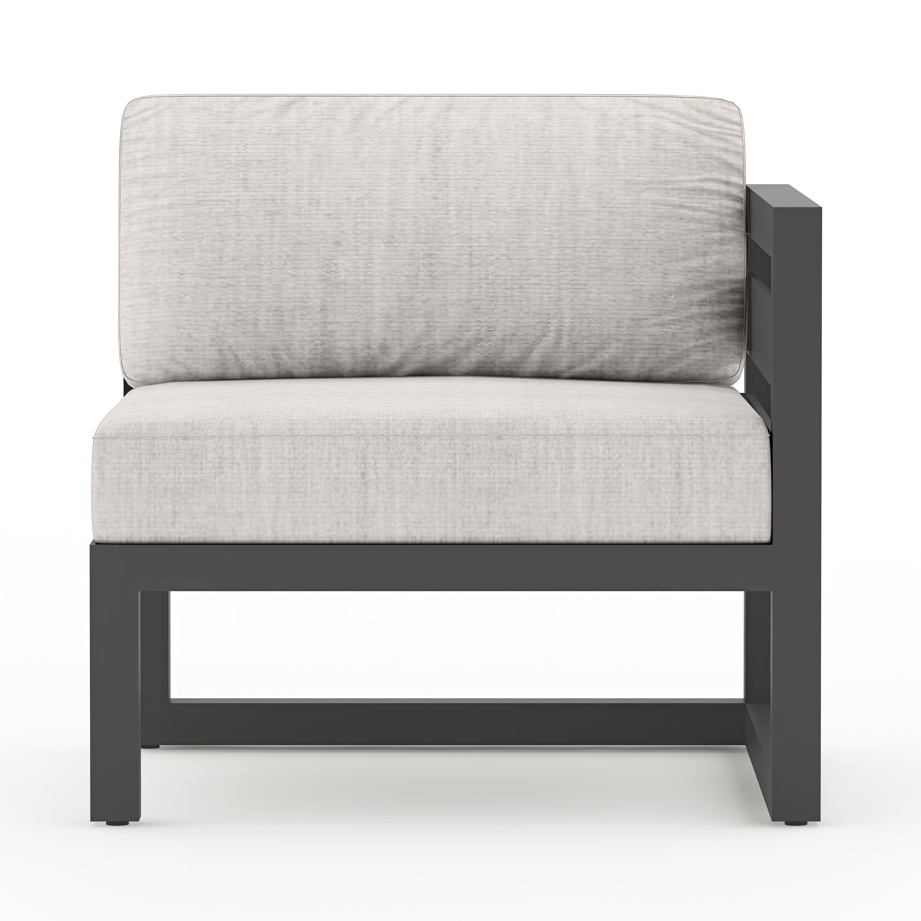 Avion 4 Piece Aluminum Sectional Set#Finish_Slate#Fabric_Cast Silver