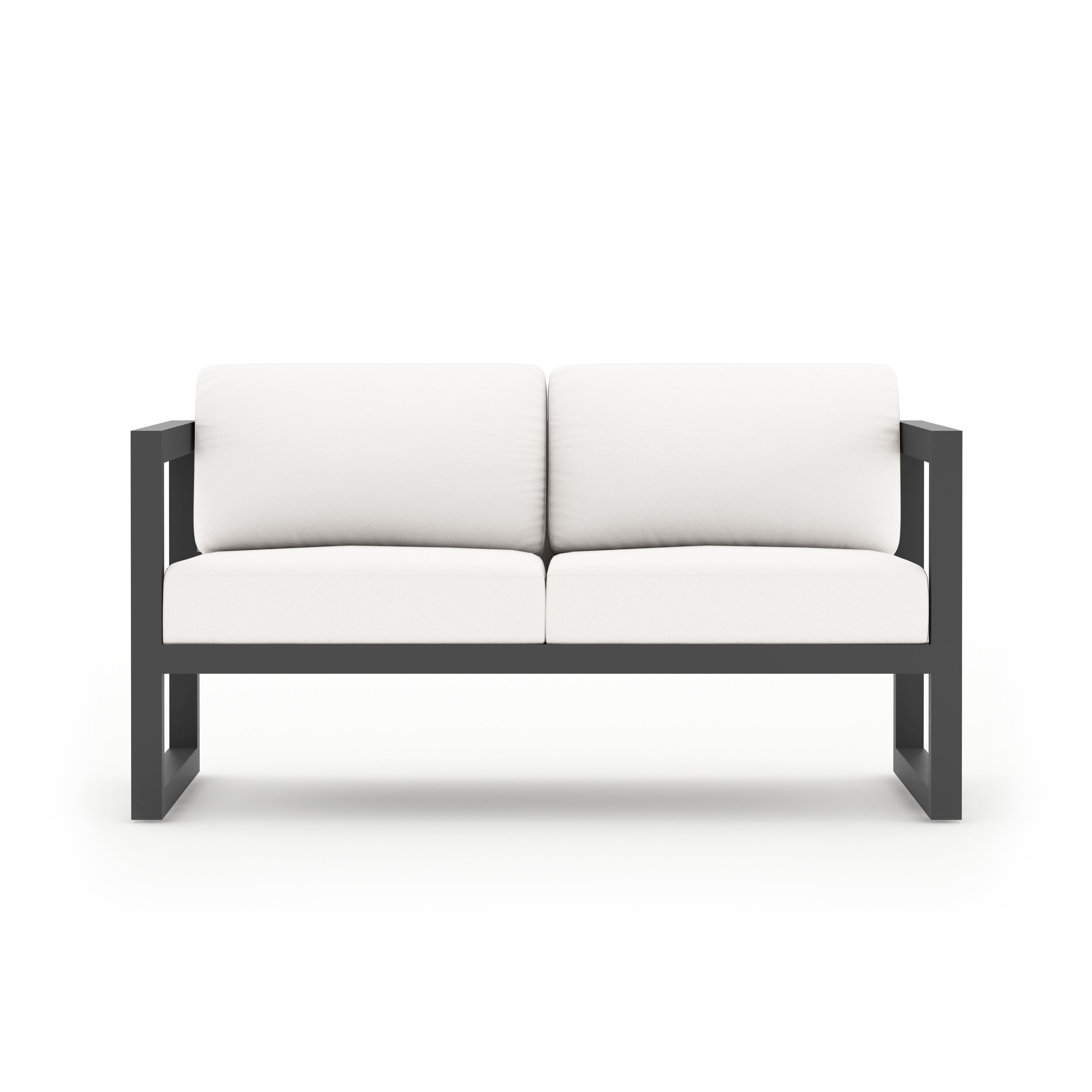 Avion 5 Piece Aluminum Sofa Set#Finish_Slate#Fabric_Canvas Natural