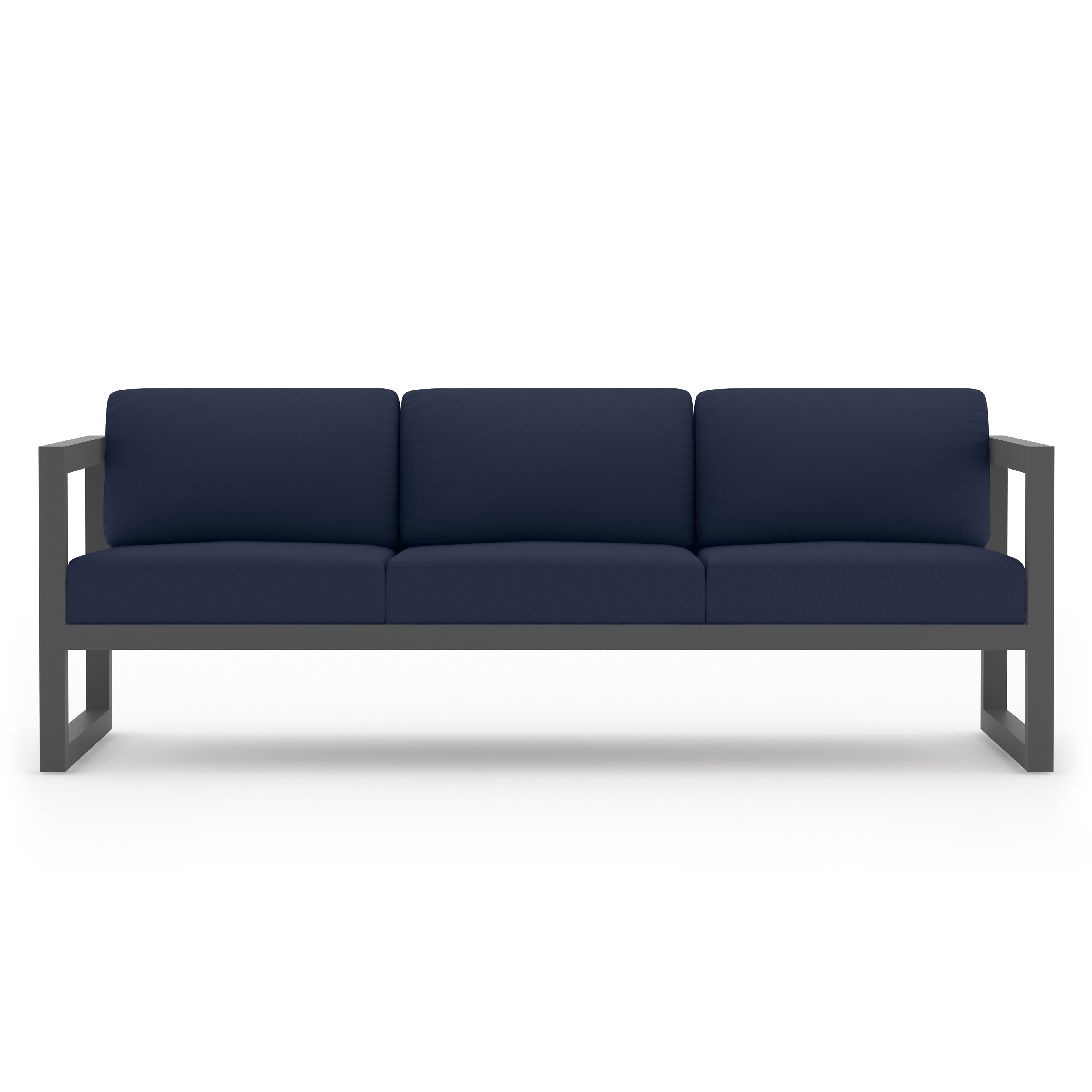 Avion 5 Piece Aluminum Sofa Set#Finish_Slate#Fabric_Spectrum Indigo