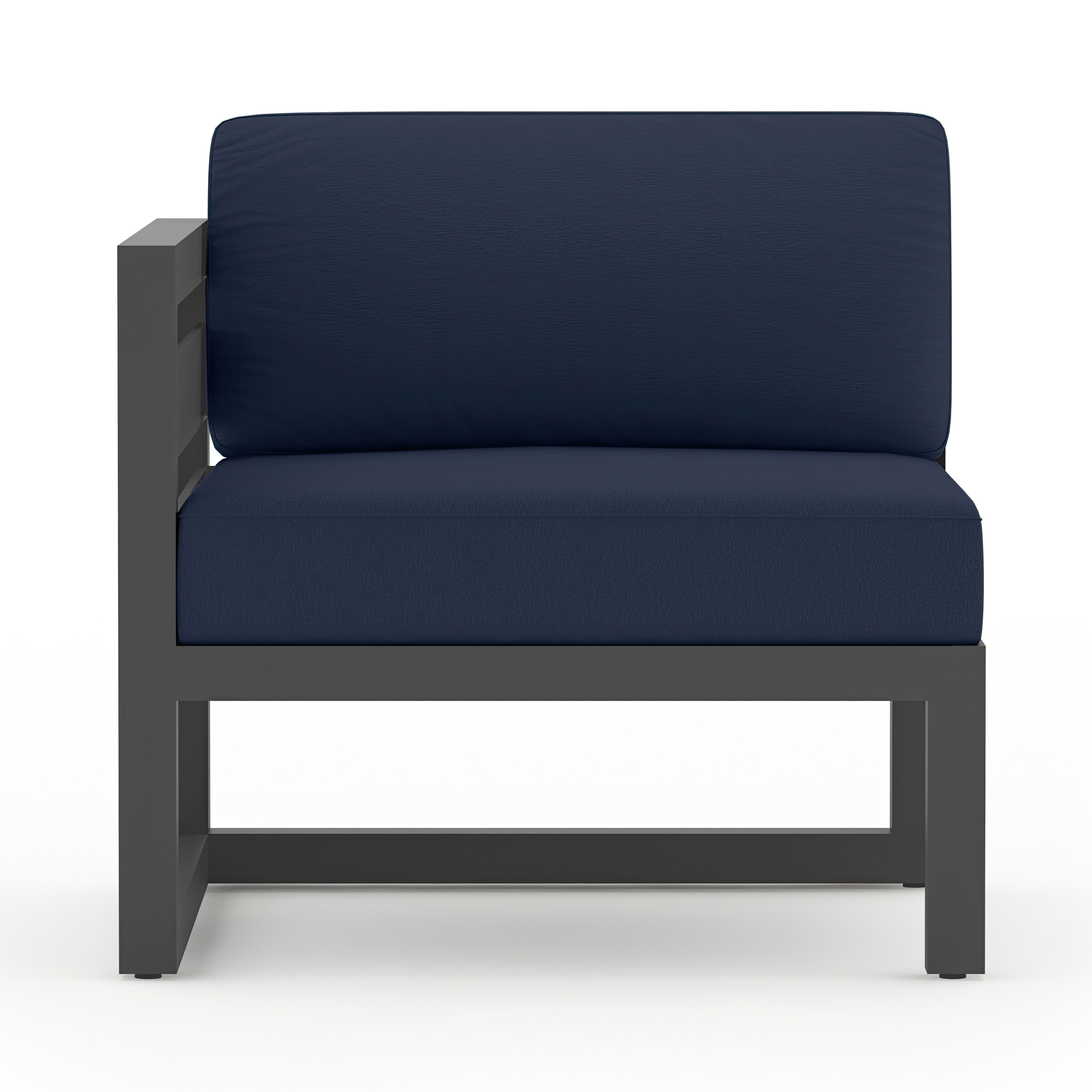 Avion 6 Piece Aluminum Sectional Set#Finish_Slate#Fabric_Spectrum Indigo