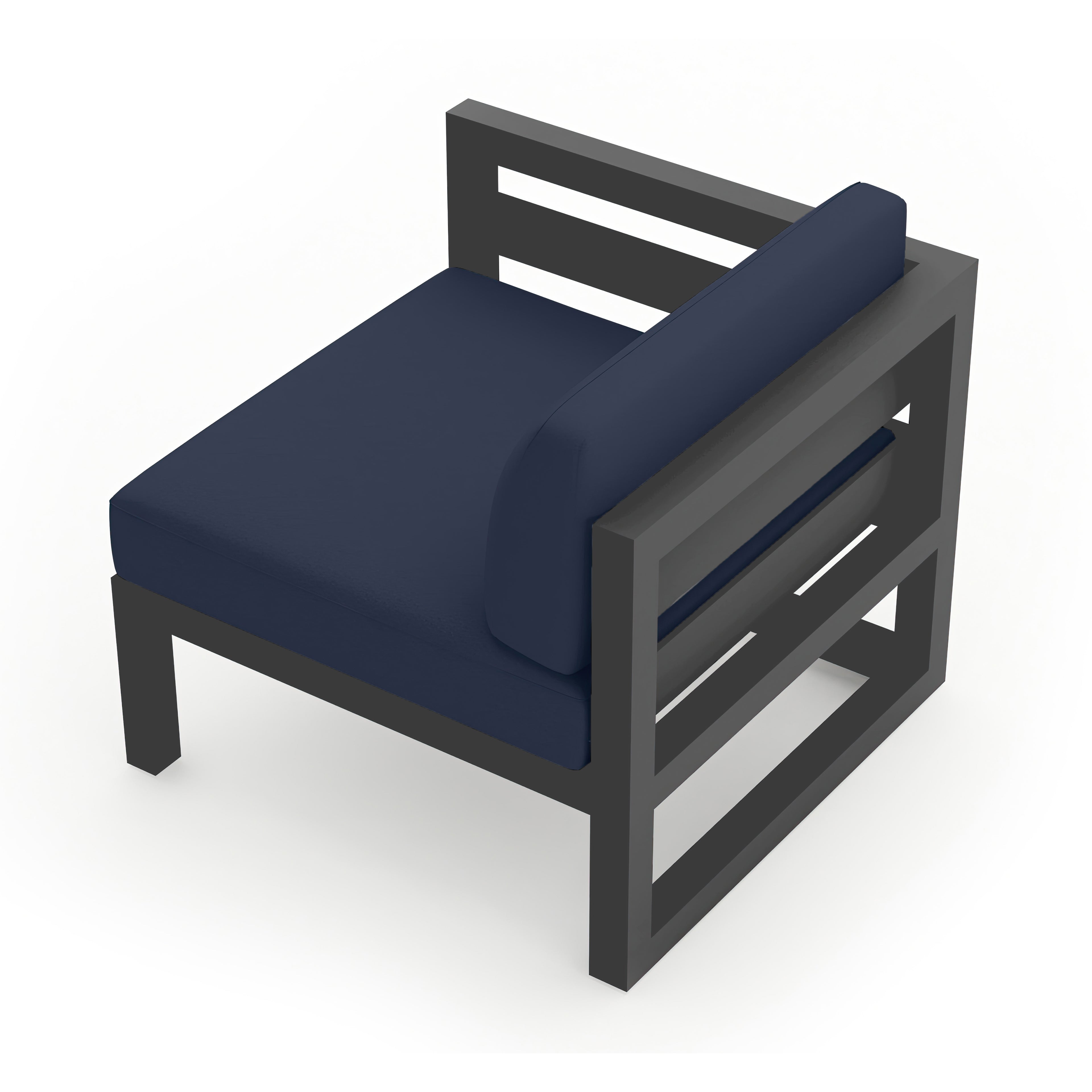 Avion Left Arm Section#Finish_Slate#Fabric_Spectrum Indigo