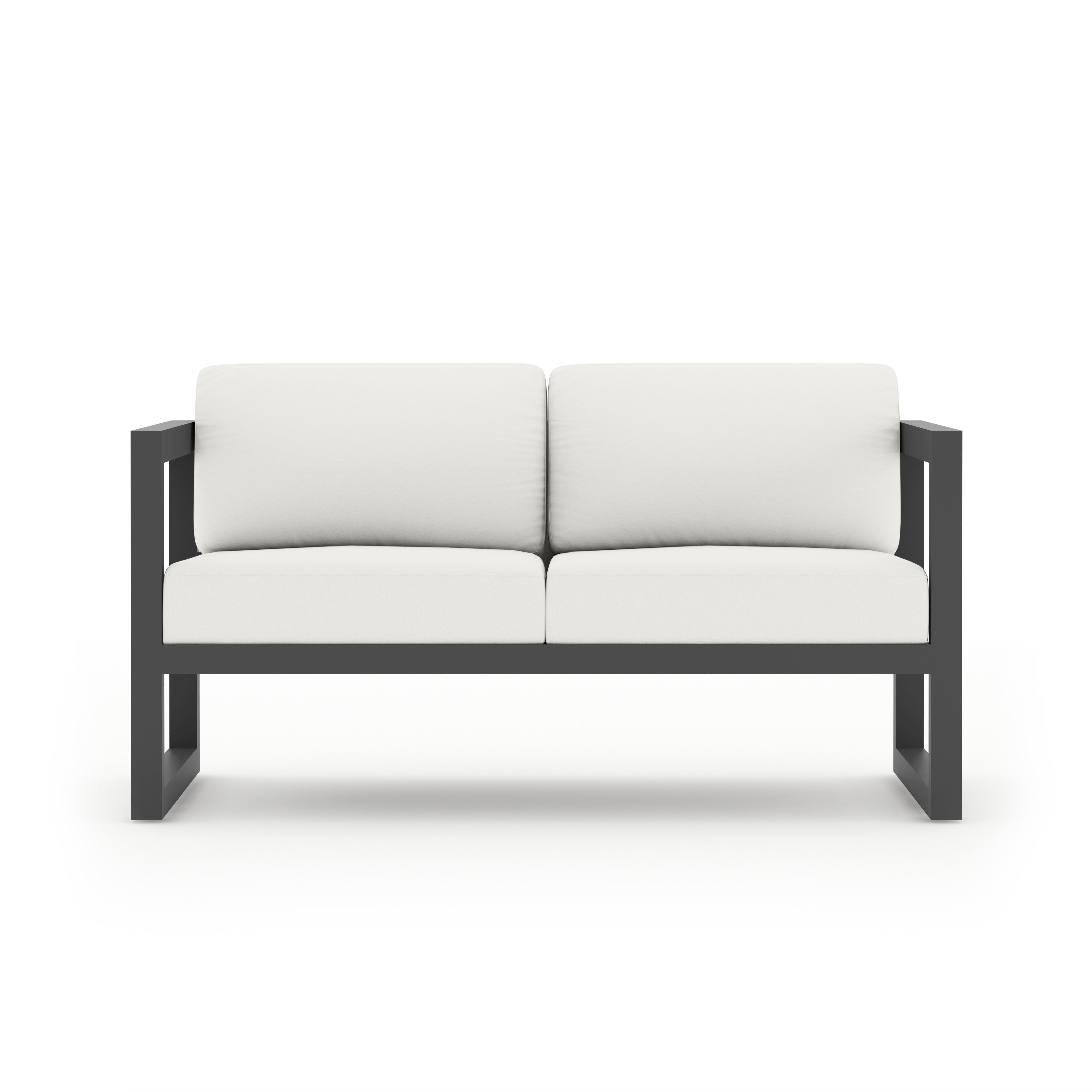 Avion Loveseat#Finish_Slate#Fabric_Canvas Natural