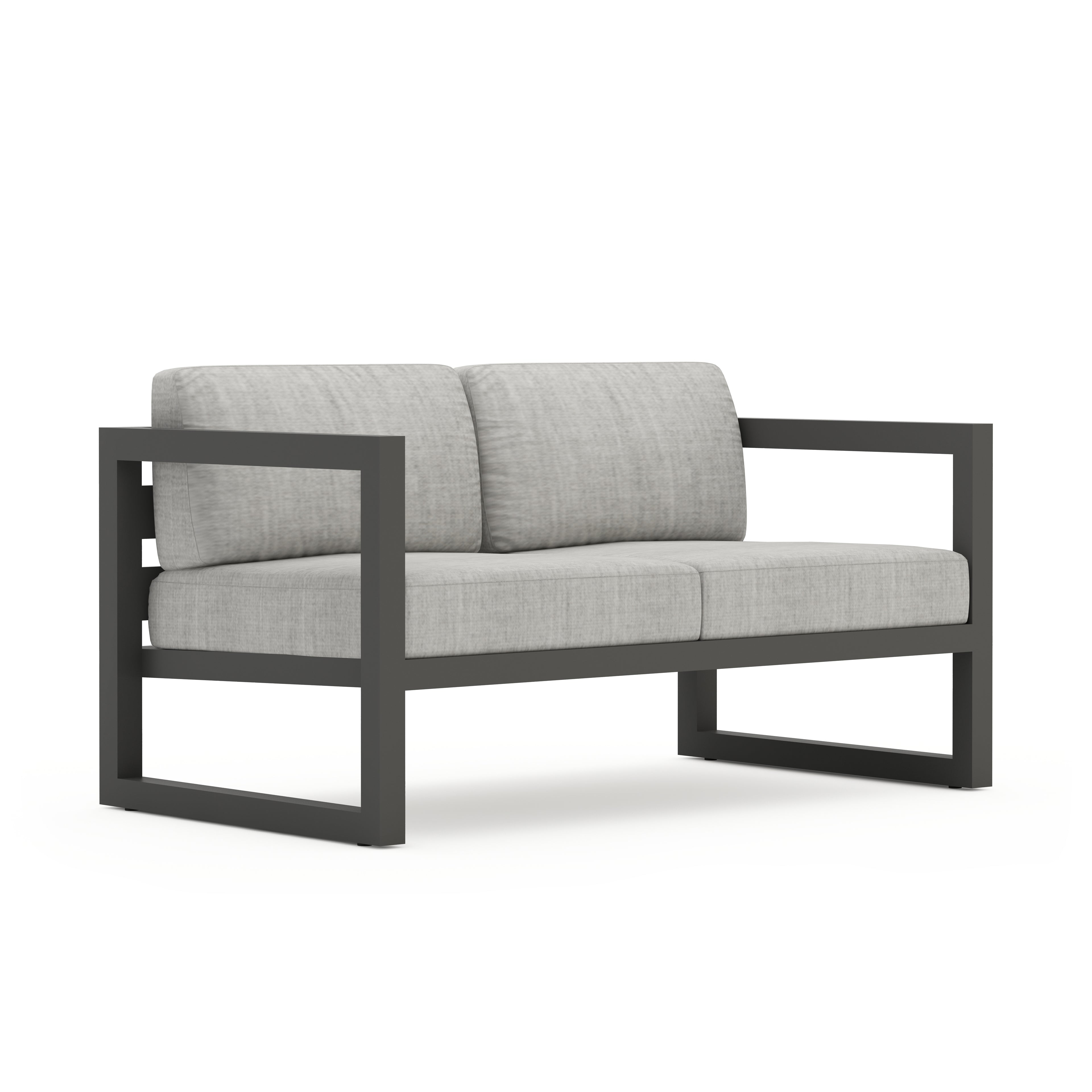 Avion Loveseat#Finish_Slate#Fabric_Cast Silver