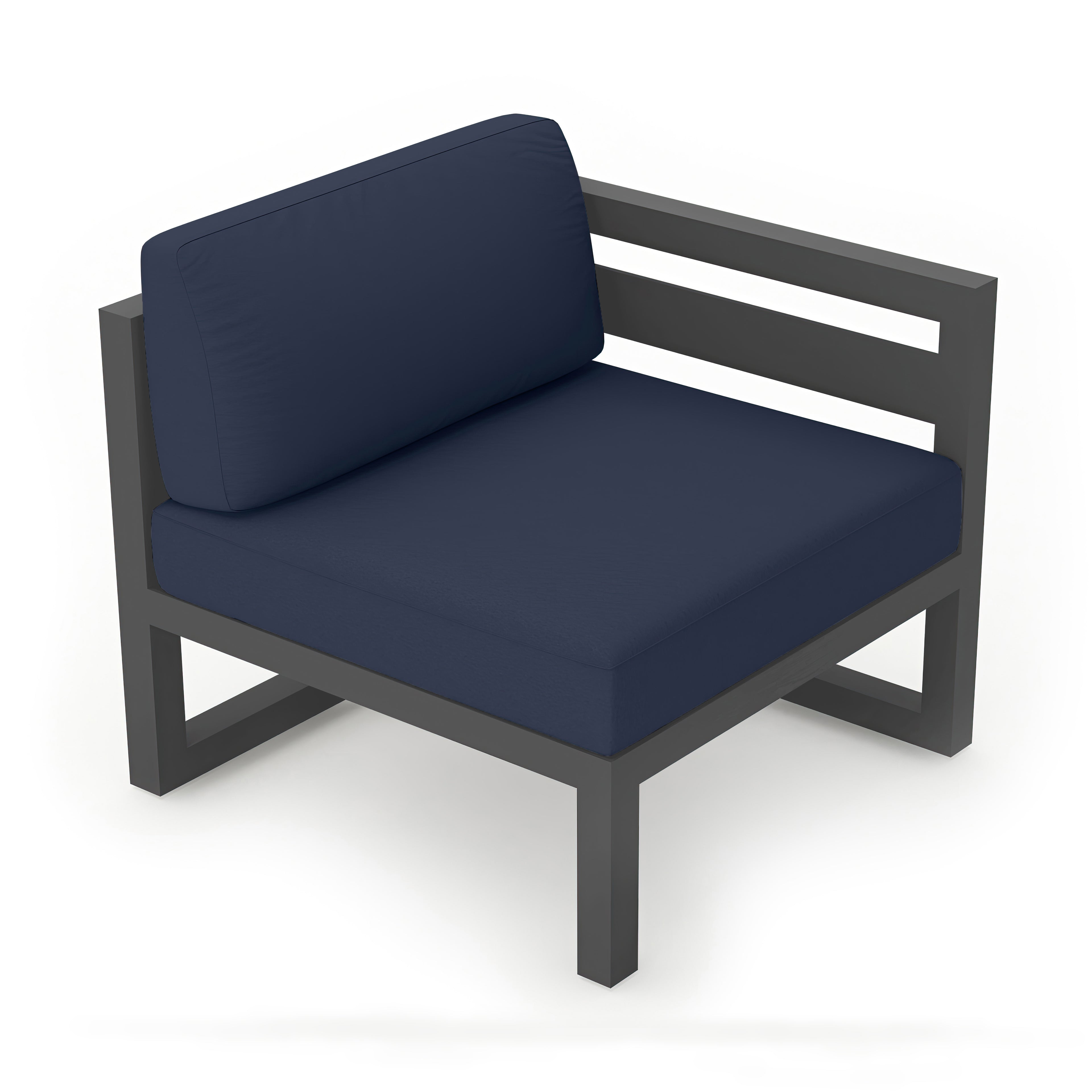 Avion Right Arm Section#Finish_Slate#Fabric_Spectrum Indigo