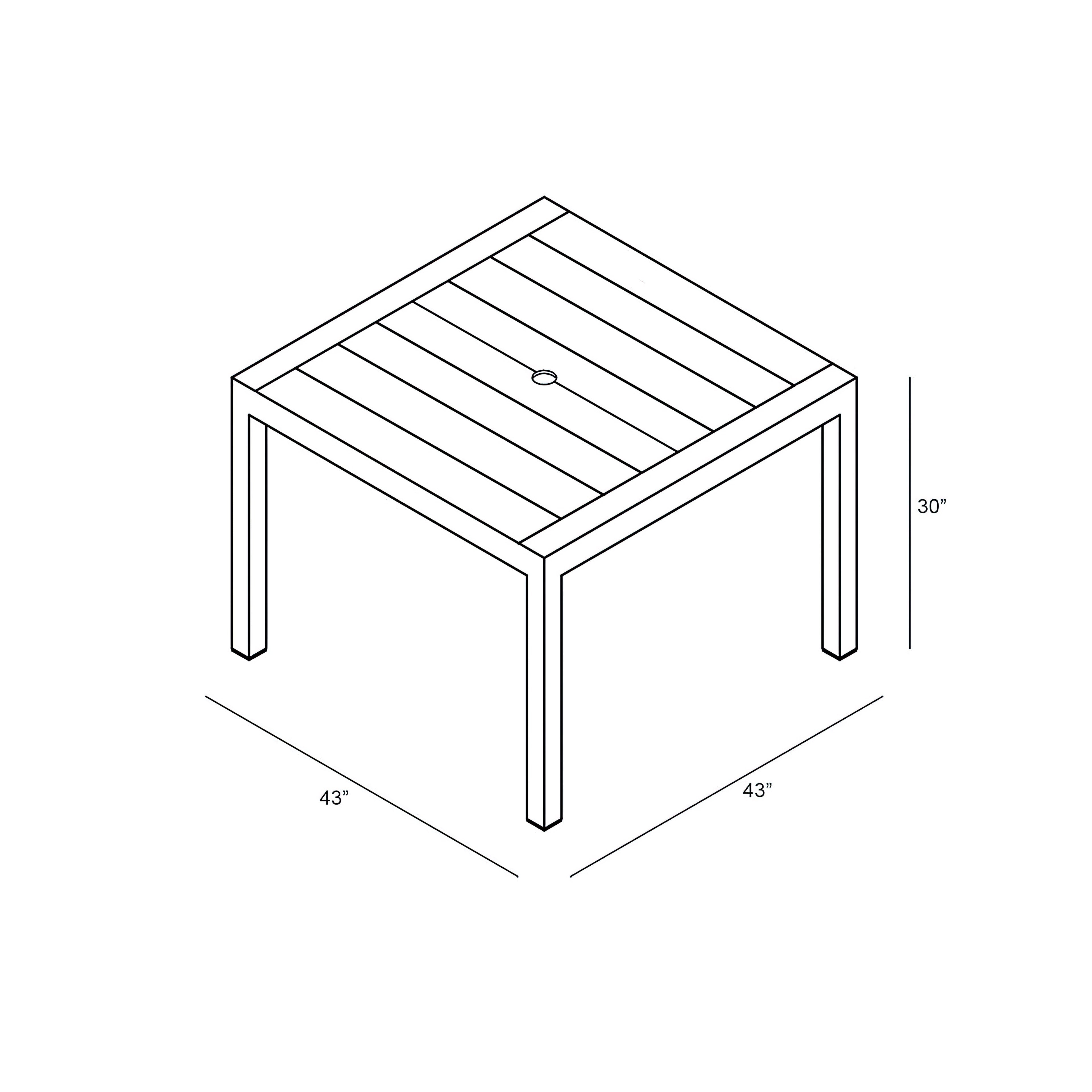 Classic Teak 43" Square Dining Table