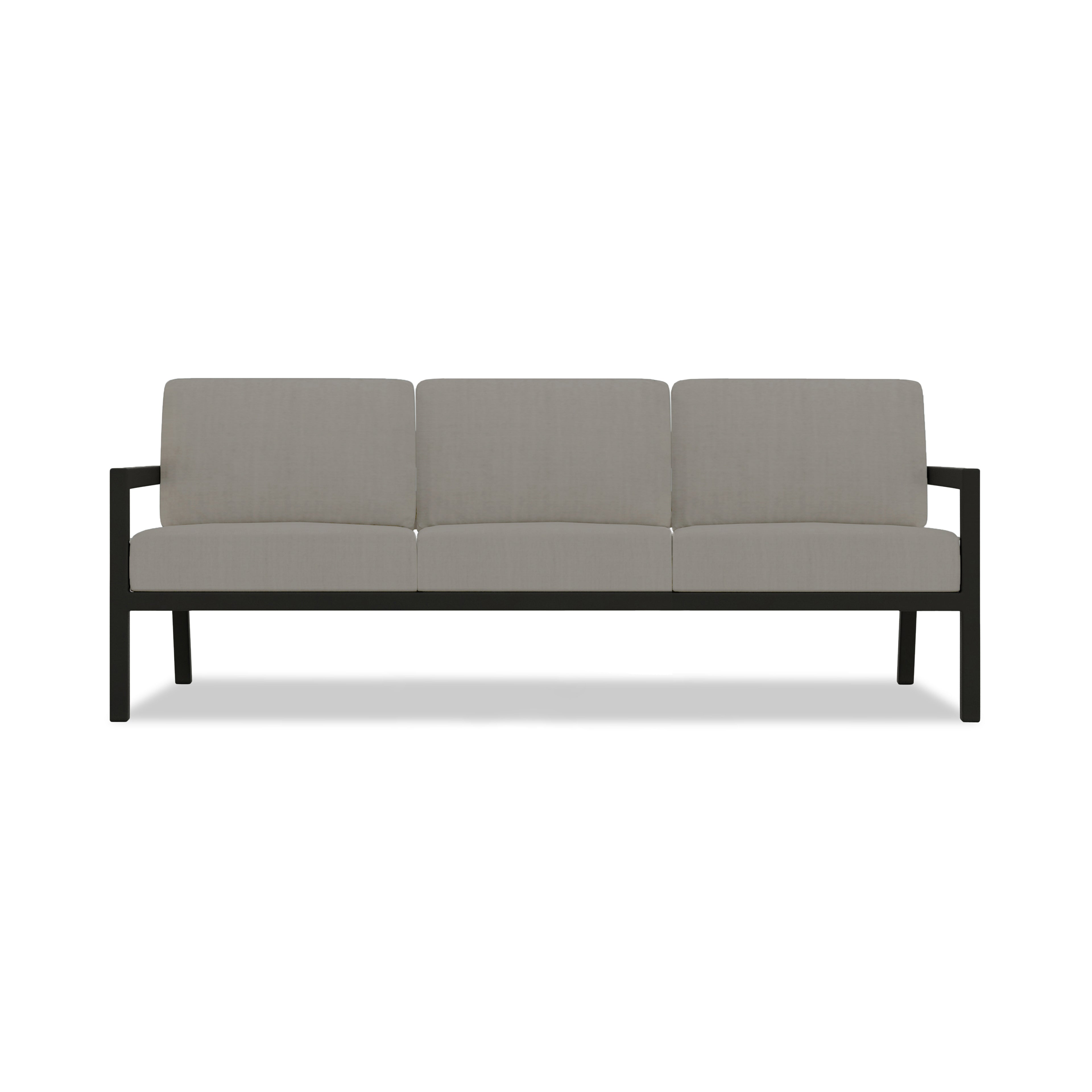 Pacifica 2 Piece Aluminum Sofa Set#Finish_Black#Fabric_Canvas Charcoal