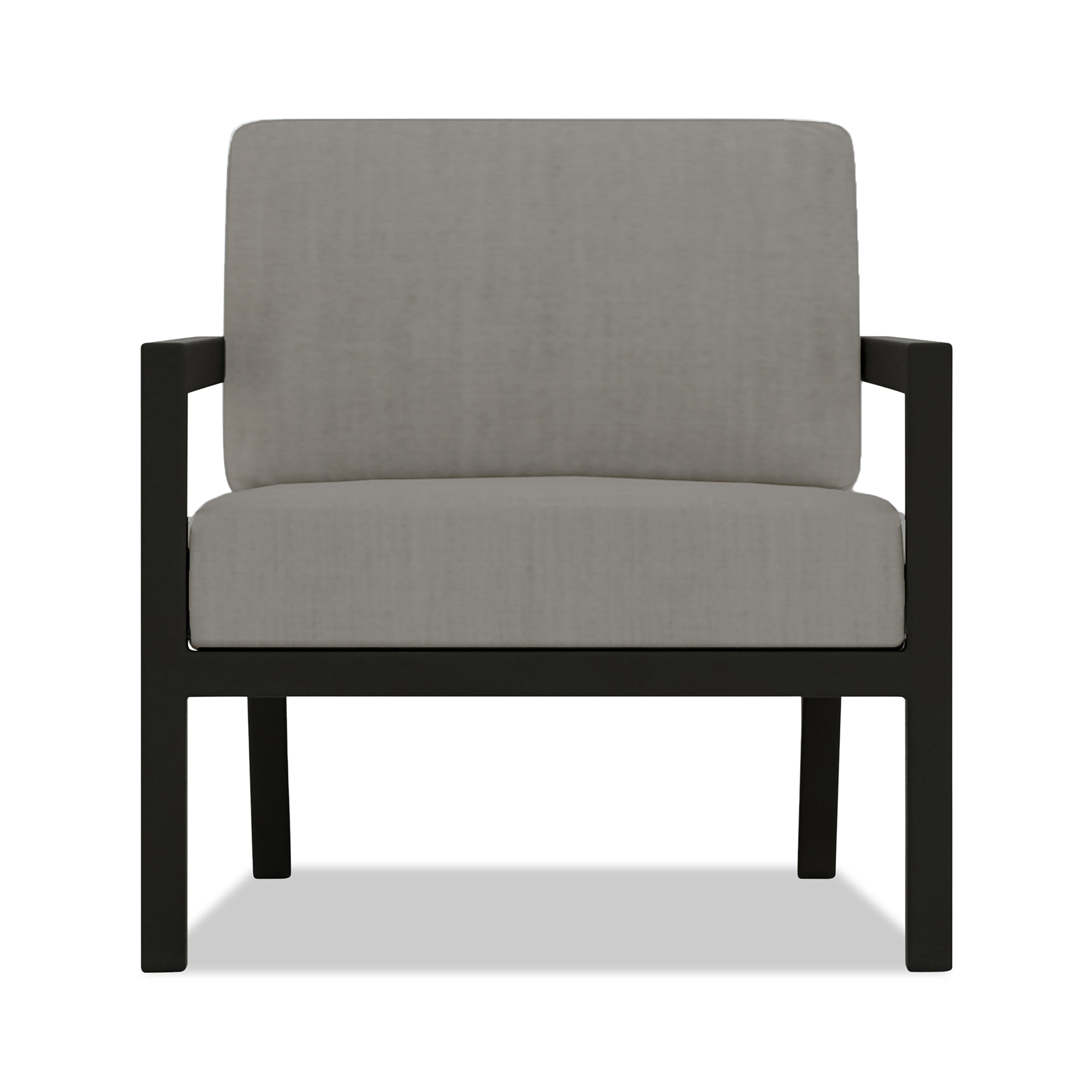 Pacifica 3 Piece Aluminum Loveseat Set#Finish_Black#Fabric_Canvas Charcoal