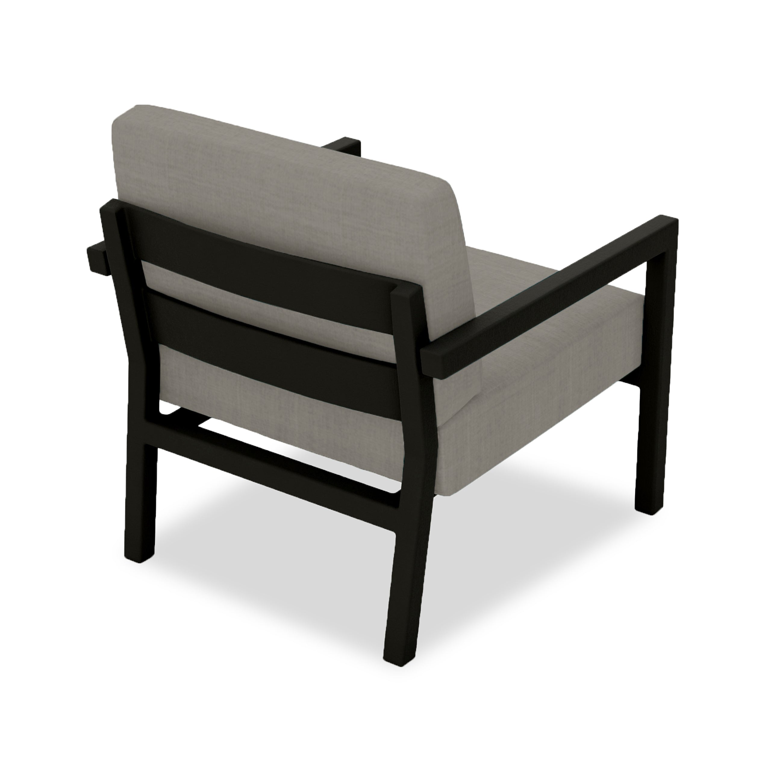 Pacifica Aluminum Club Chair#Finish_Black#Fabric_Canvas Charcoal