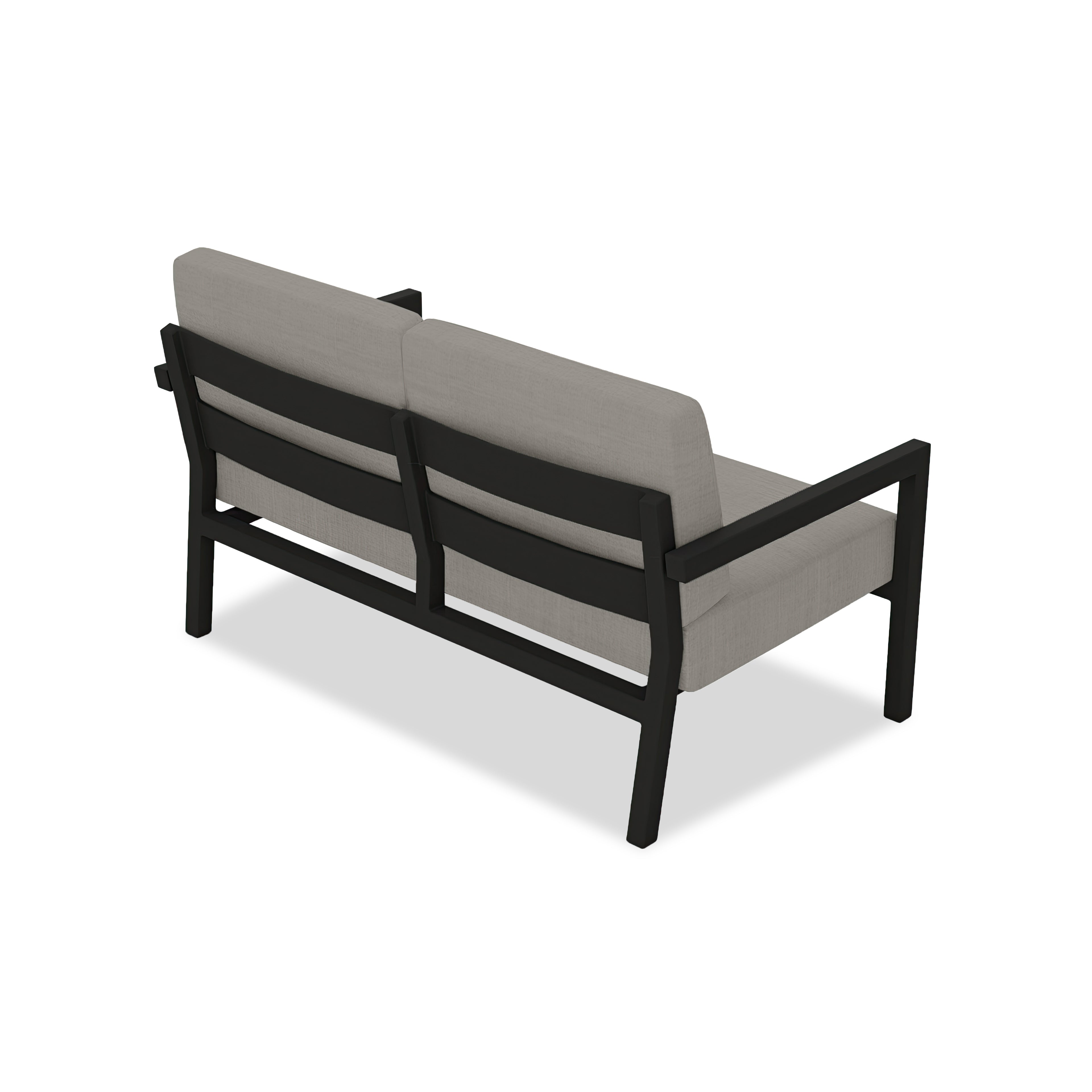 Pacifica Loveseat Aluminum#Finish_Black#Fabric_Canvas Charcoal