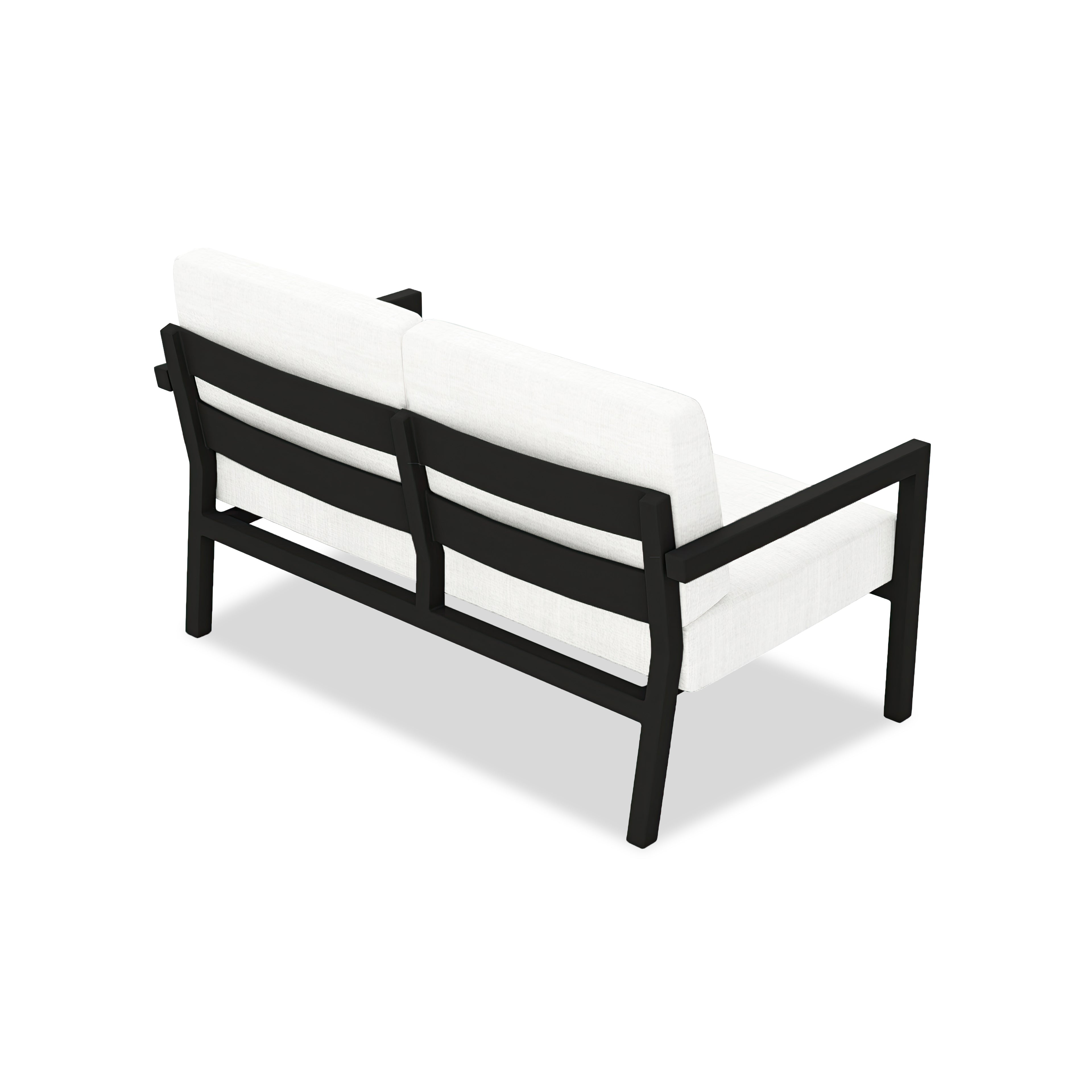 Pacifica Loveseat Aluminum#Finish_Black#Fabric_Canvas Natural