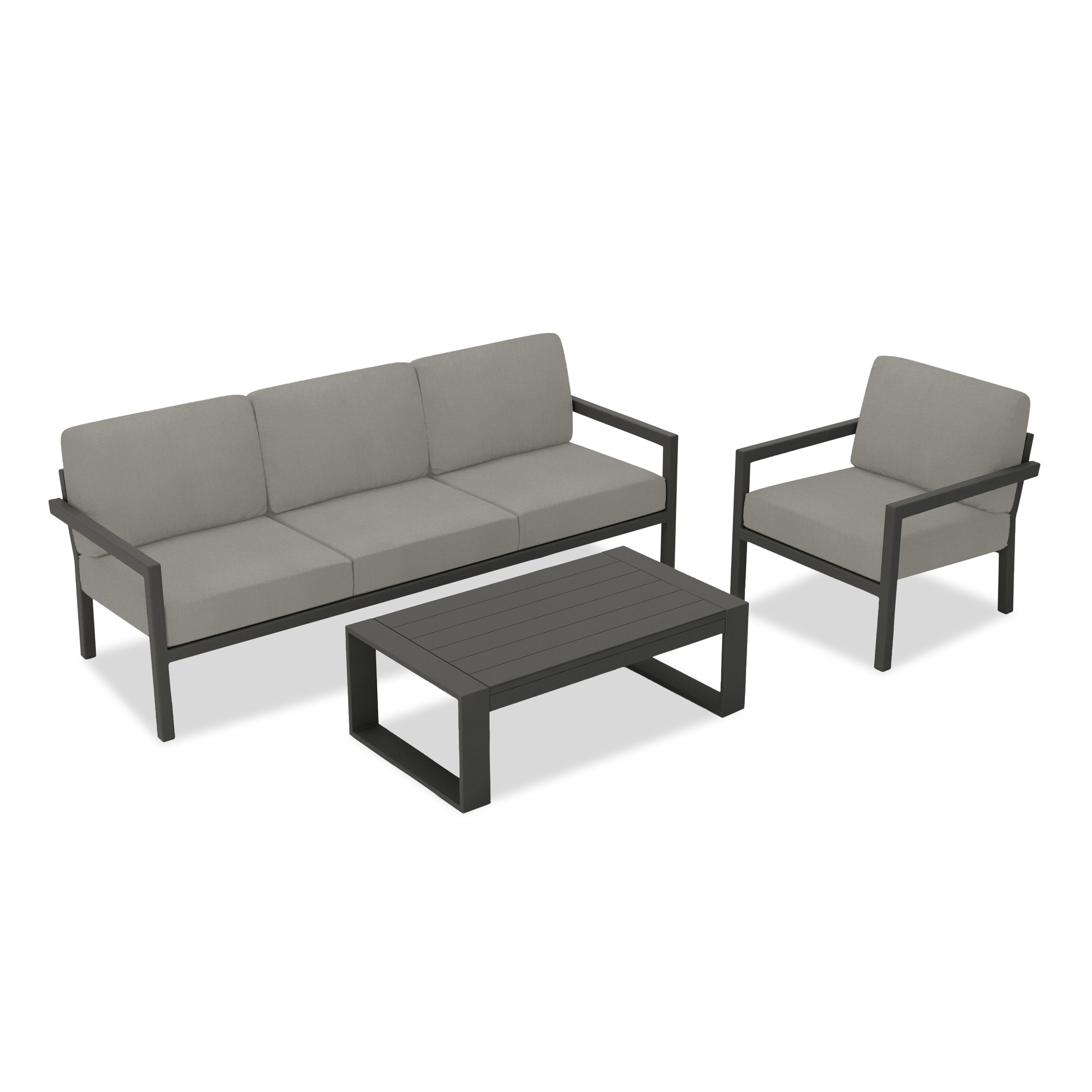 aPacifica 3 Piece Sofa Set#Finish_Slate#Fabric_Canvas Charcoal