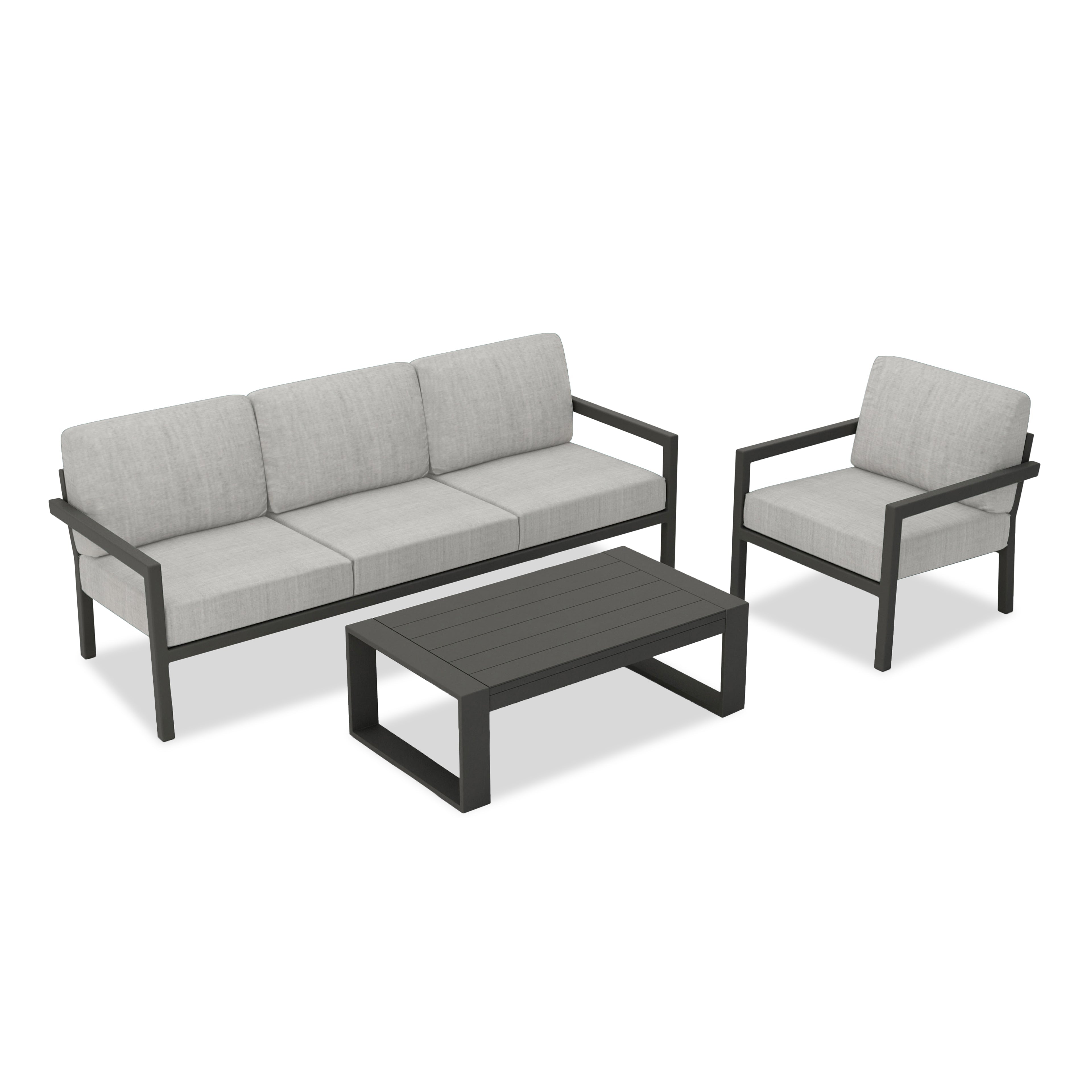 Pacifica 3 Piece Sofa Set#Finish_Slate#Fabric_Cast Silver