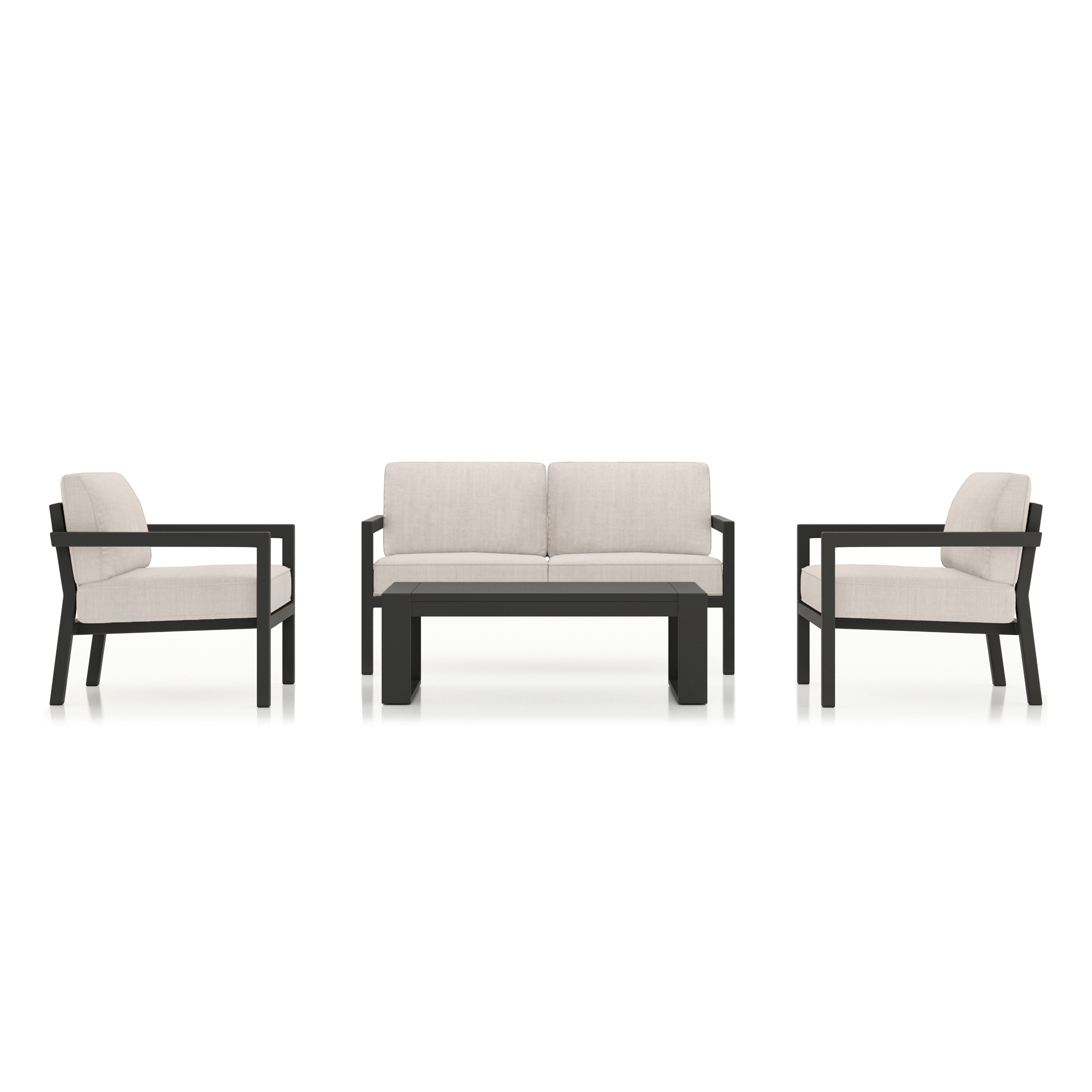 Pacifica 4 Piece Sofa Set#Finish_Slate#Fabric_Cast Silver