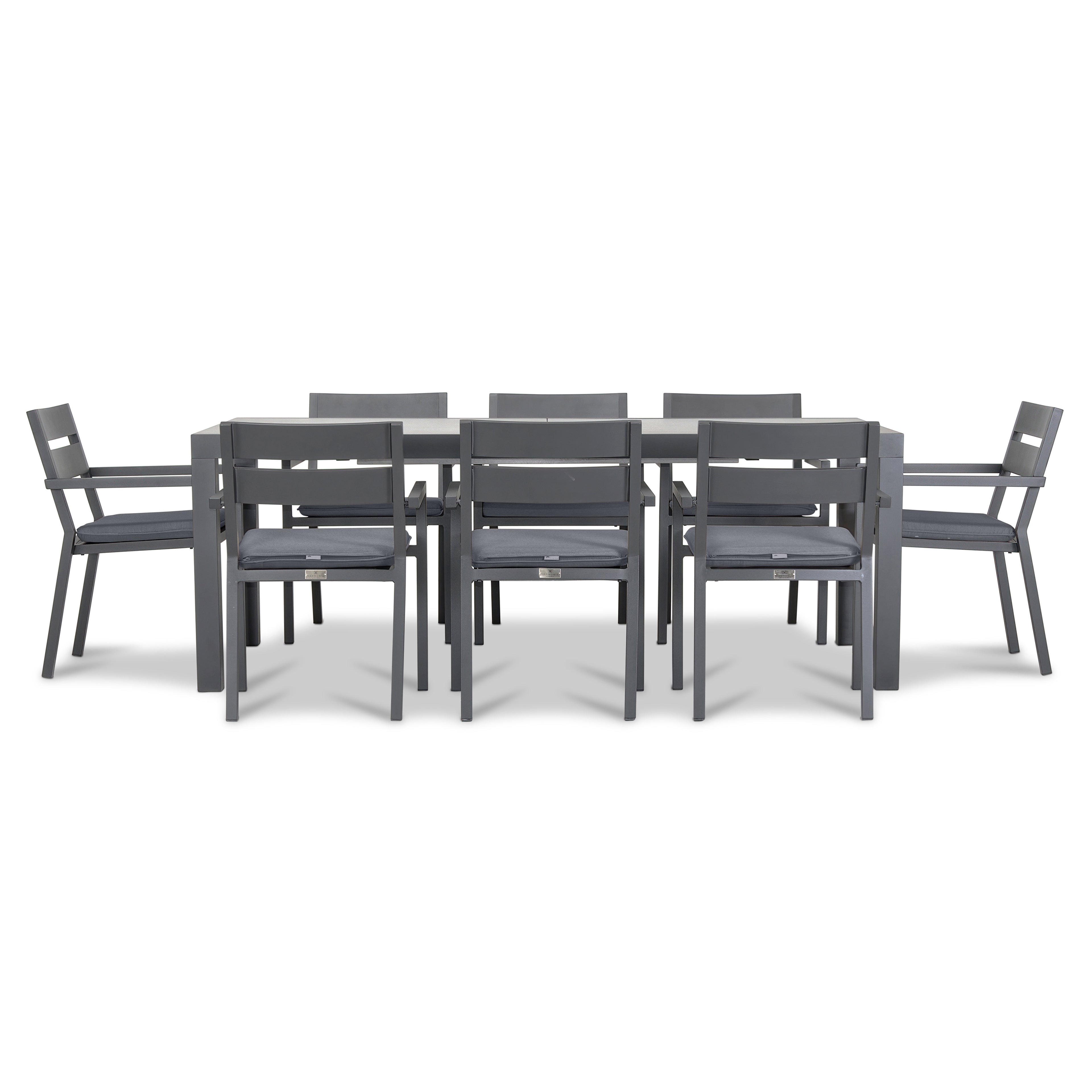 Pacifica 9 Piece Extendable Dining Set#Finish_Slate#Fabric_Canvas Charcoal
