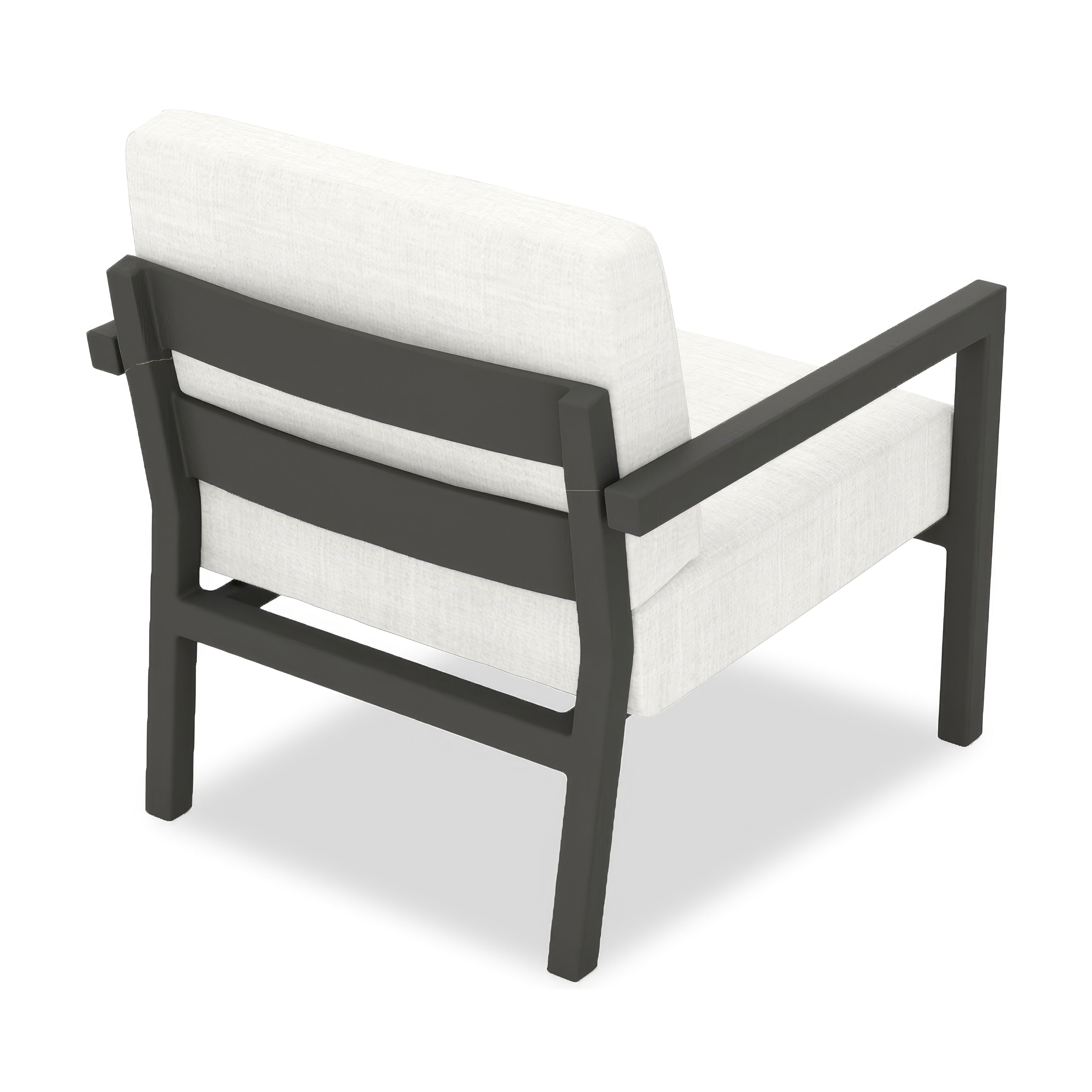 Pacifica Aluminum Club Chair#Finish_Slate#Fabric_Canvas Natural