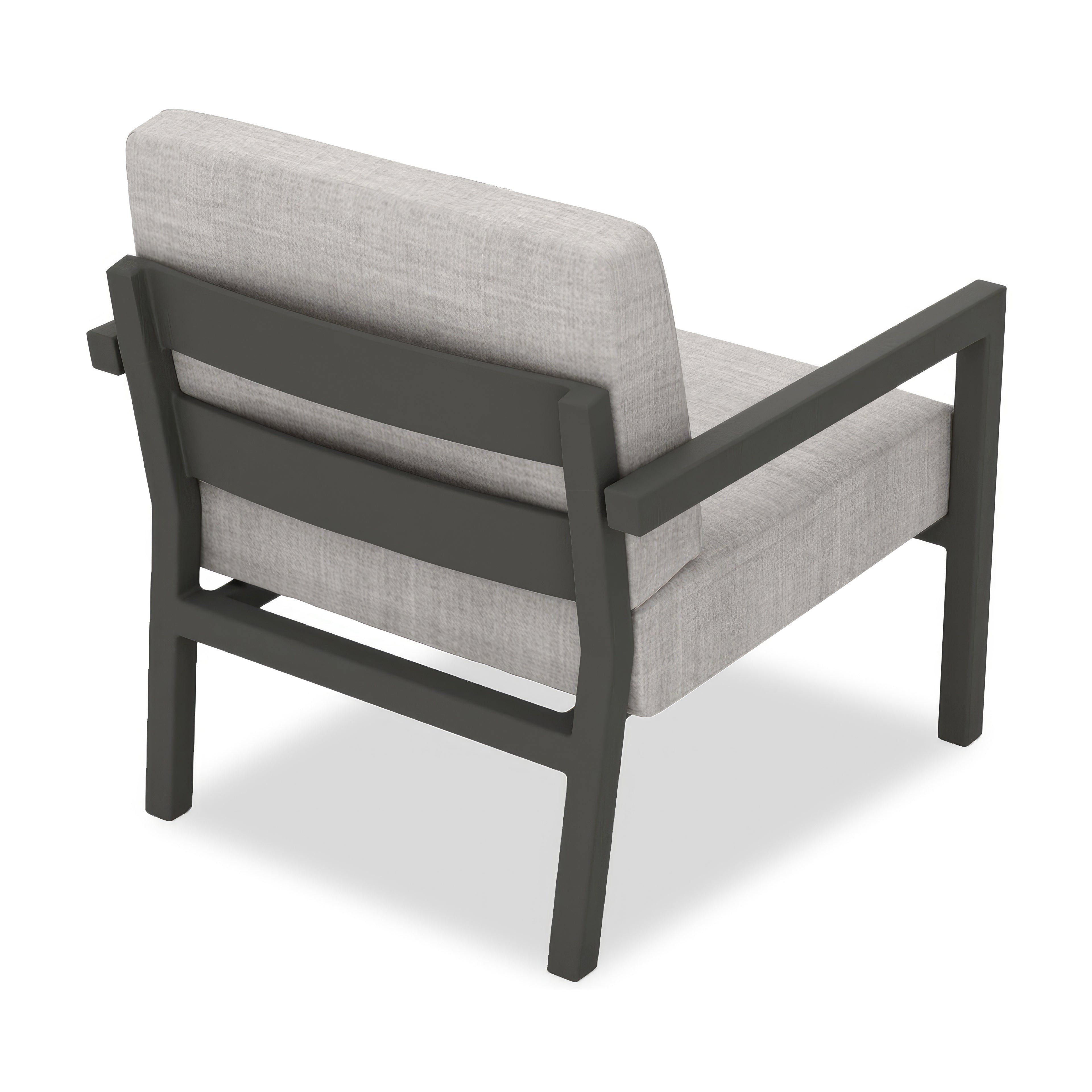 Pacifica Aluminum Club Chair#Finish_Slate#Fabric_Cast Silver