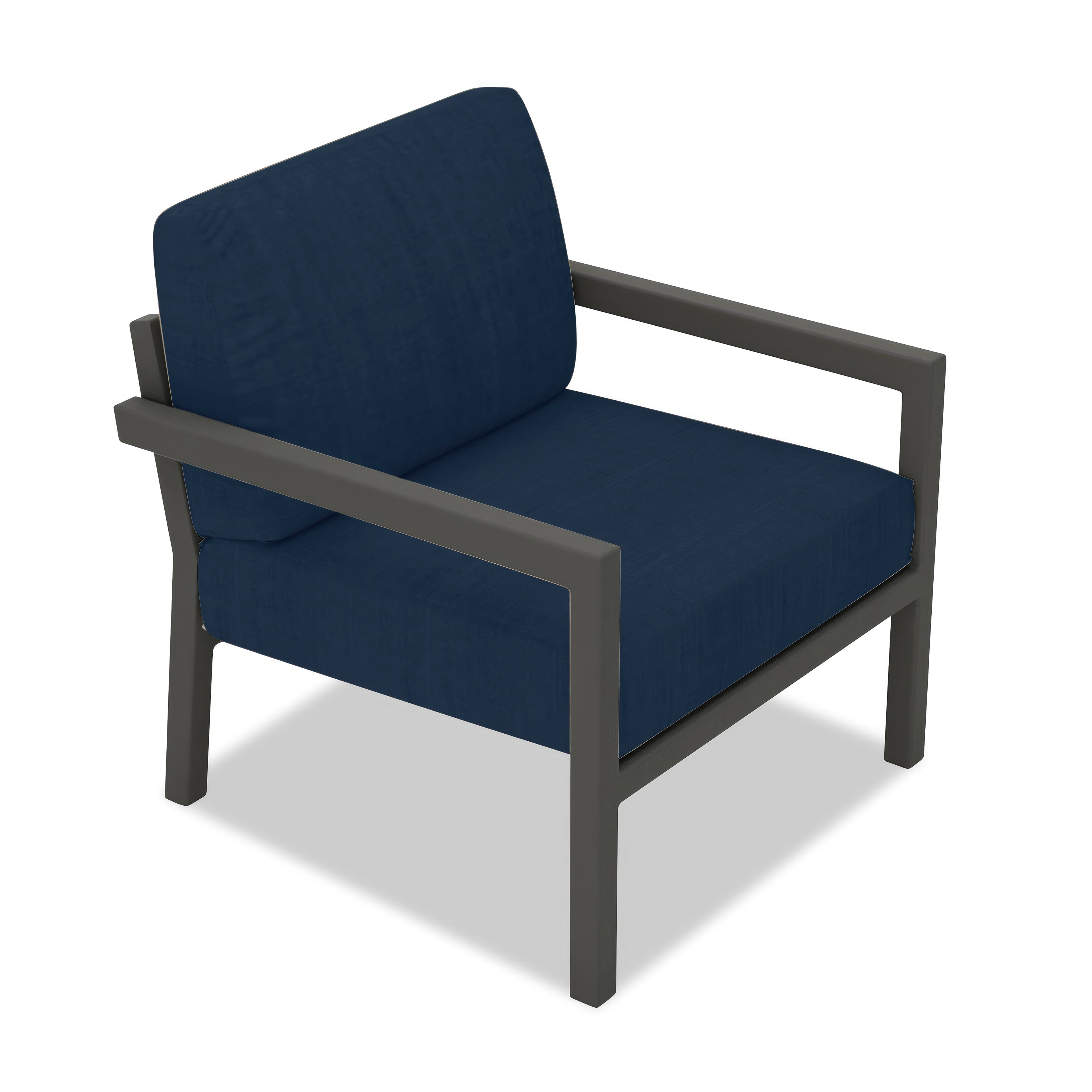 Pacifica Aluminum Club Chair#Finish_Slate#Fabric_Spectrum Indigo