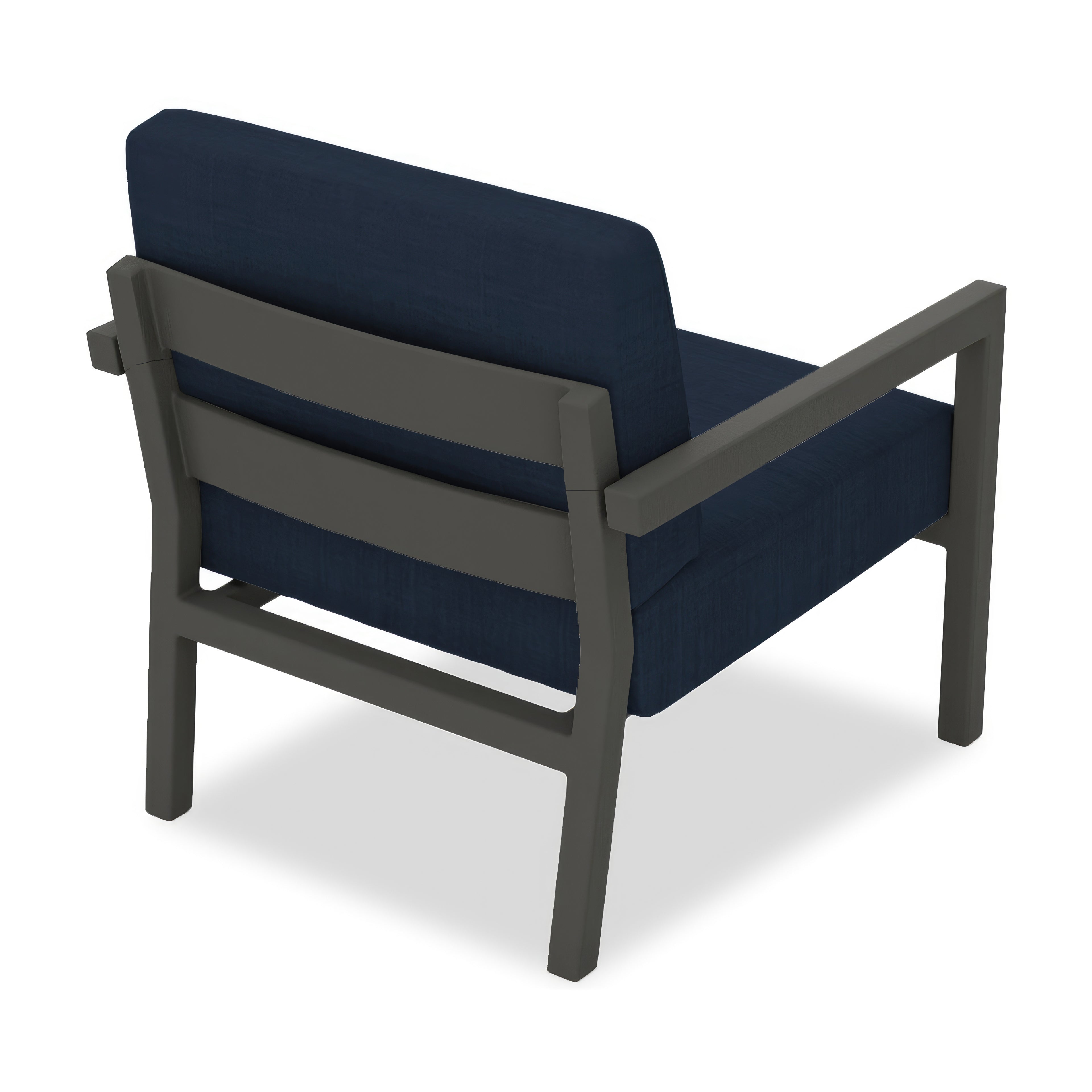 Pacifica Aluminum Club Chair#Finish_Slate#Fabric_Spectrum Indigo