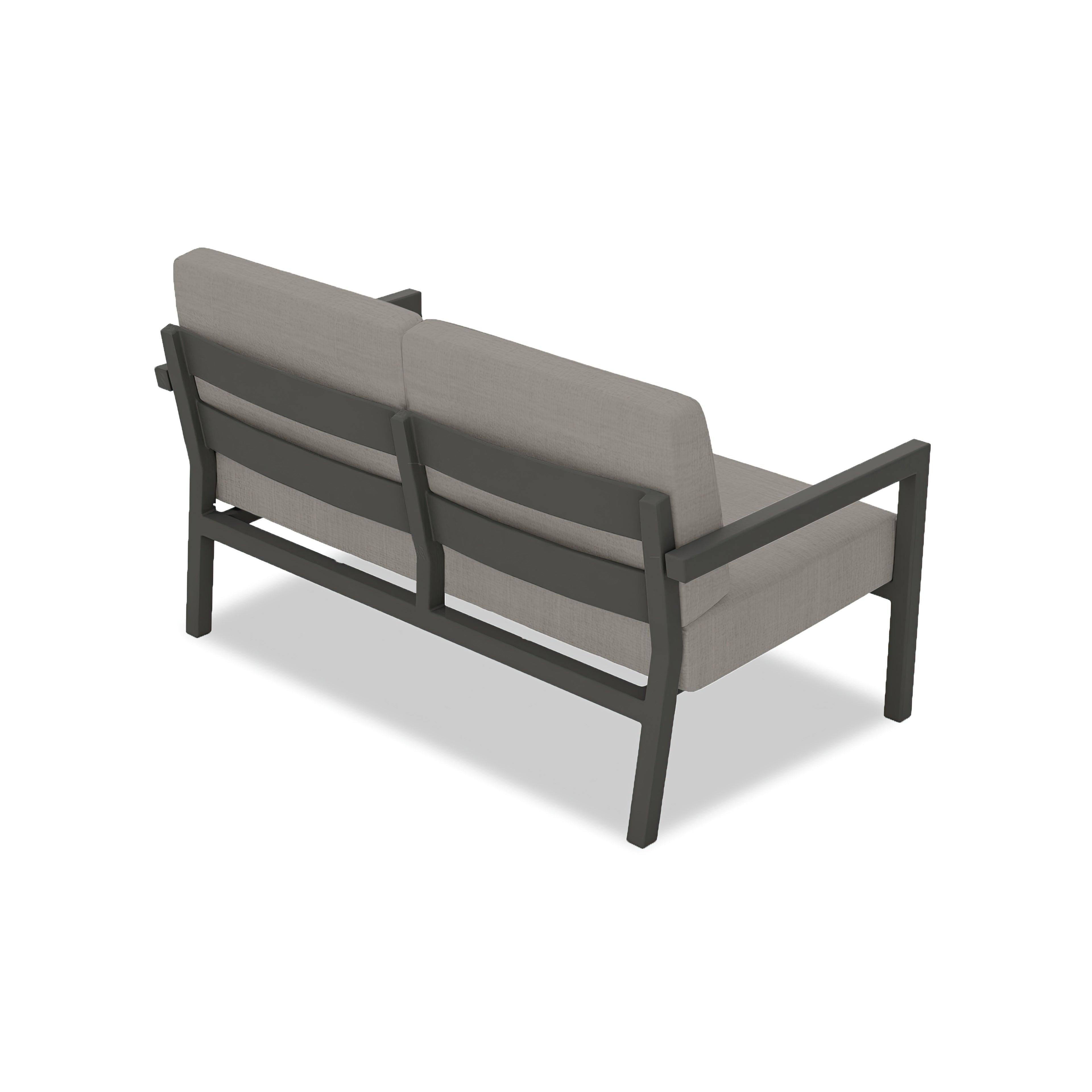 Pacifica Loveseat Aluminum#Finish_Slate#Fabric_Canvas Charcoal