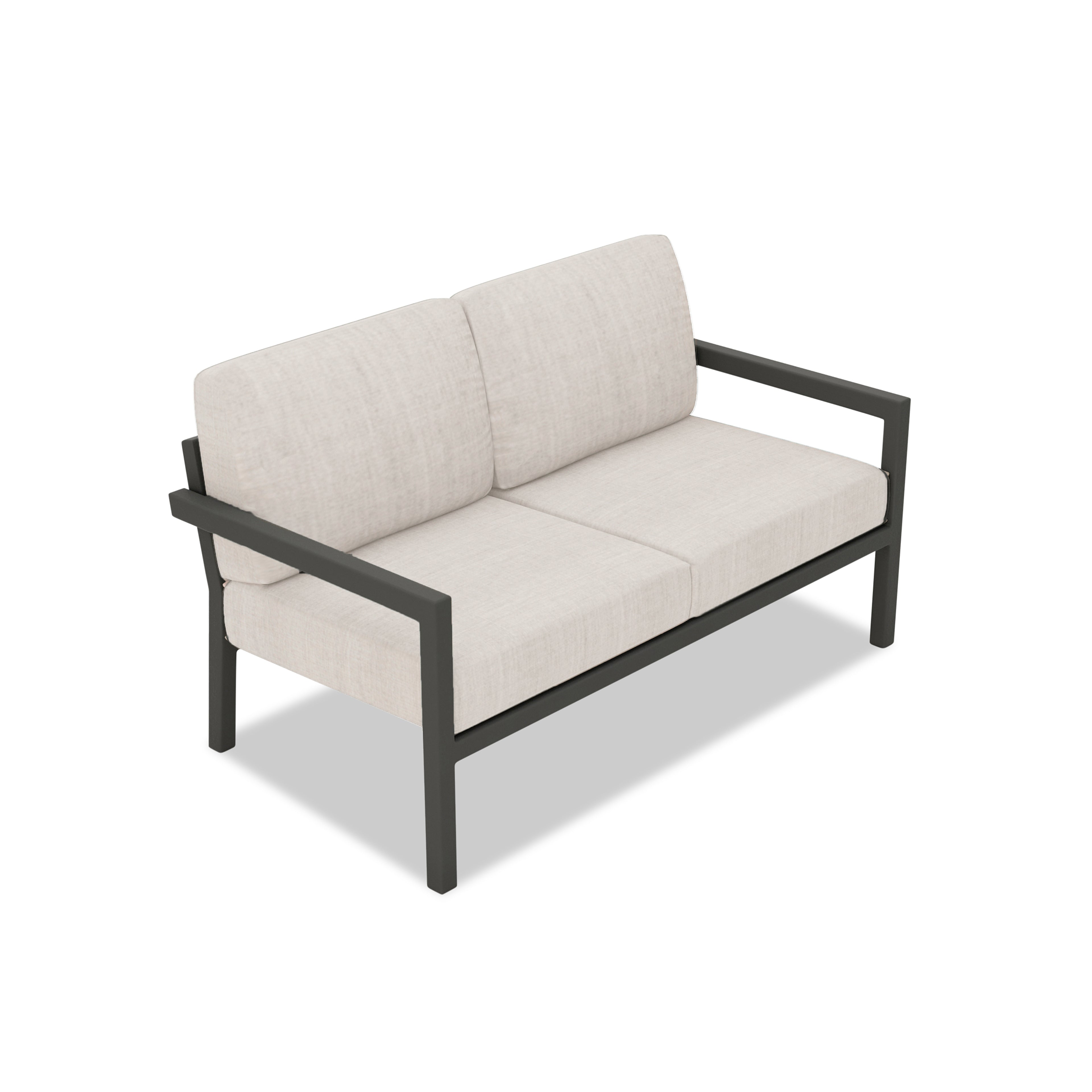Pacifica Loveseat Aluminum#Finish_Slate#Fabric_Cast Silver