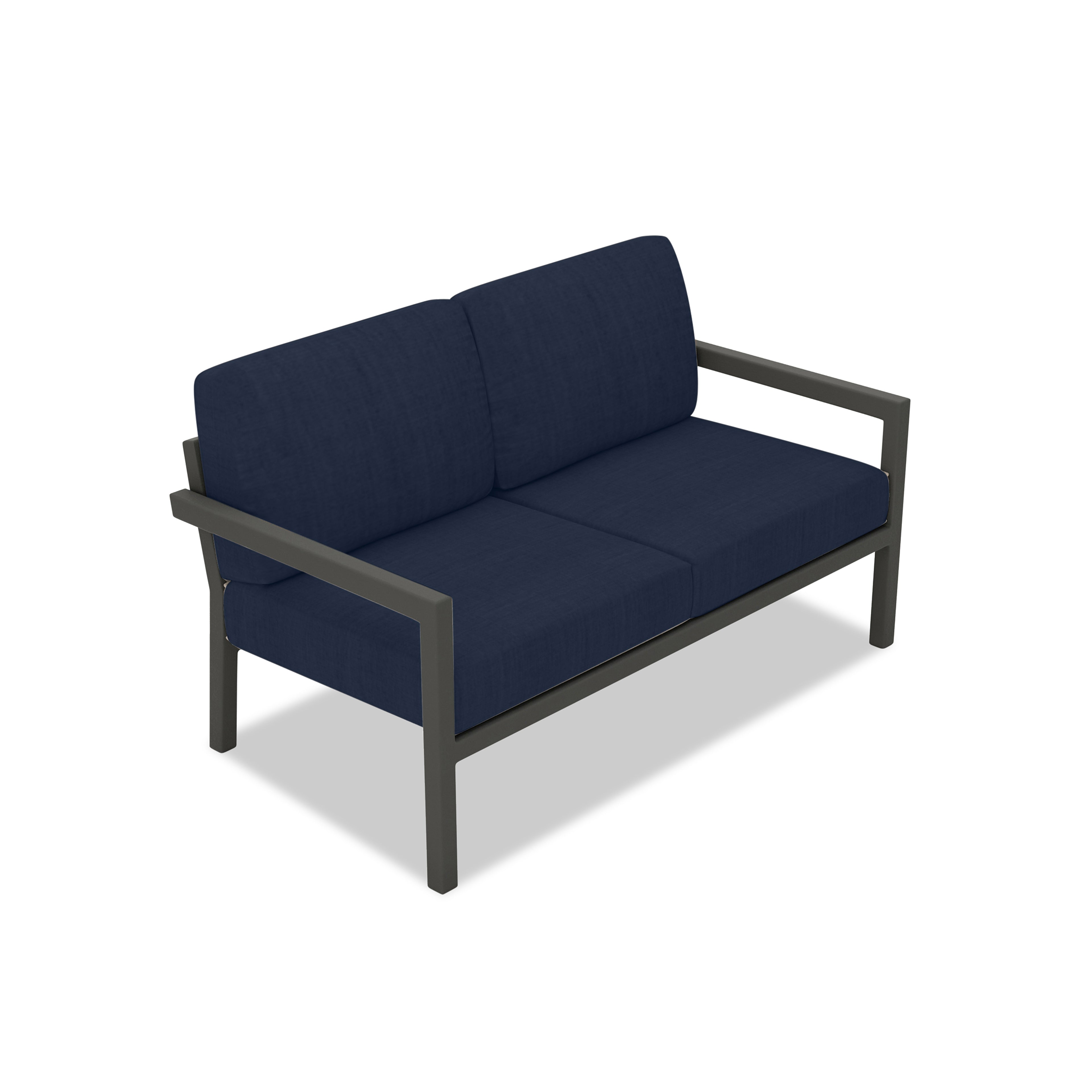 Pacifica Loveseat Aluminum#Finish_Slate#Fabric_Spectrum Indigo