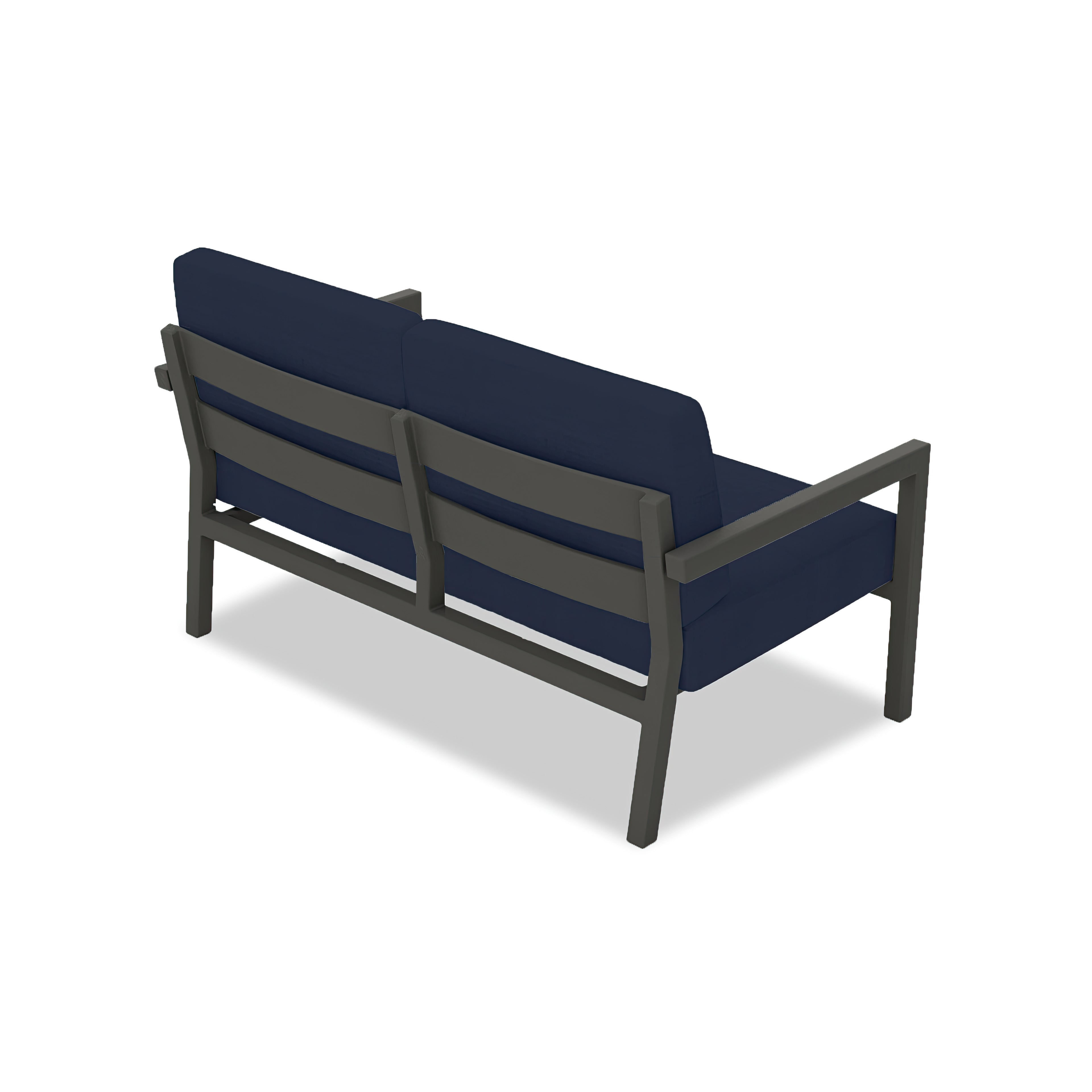 Pacifica Loveseat Aluminum#Finish_Slate#Fabric_Spectrum Indigo