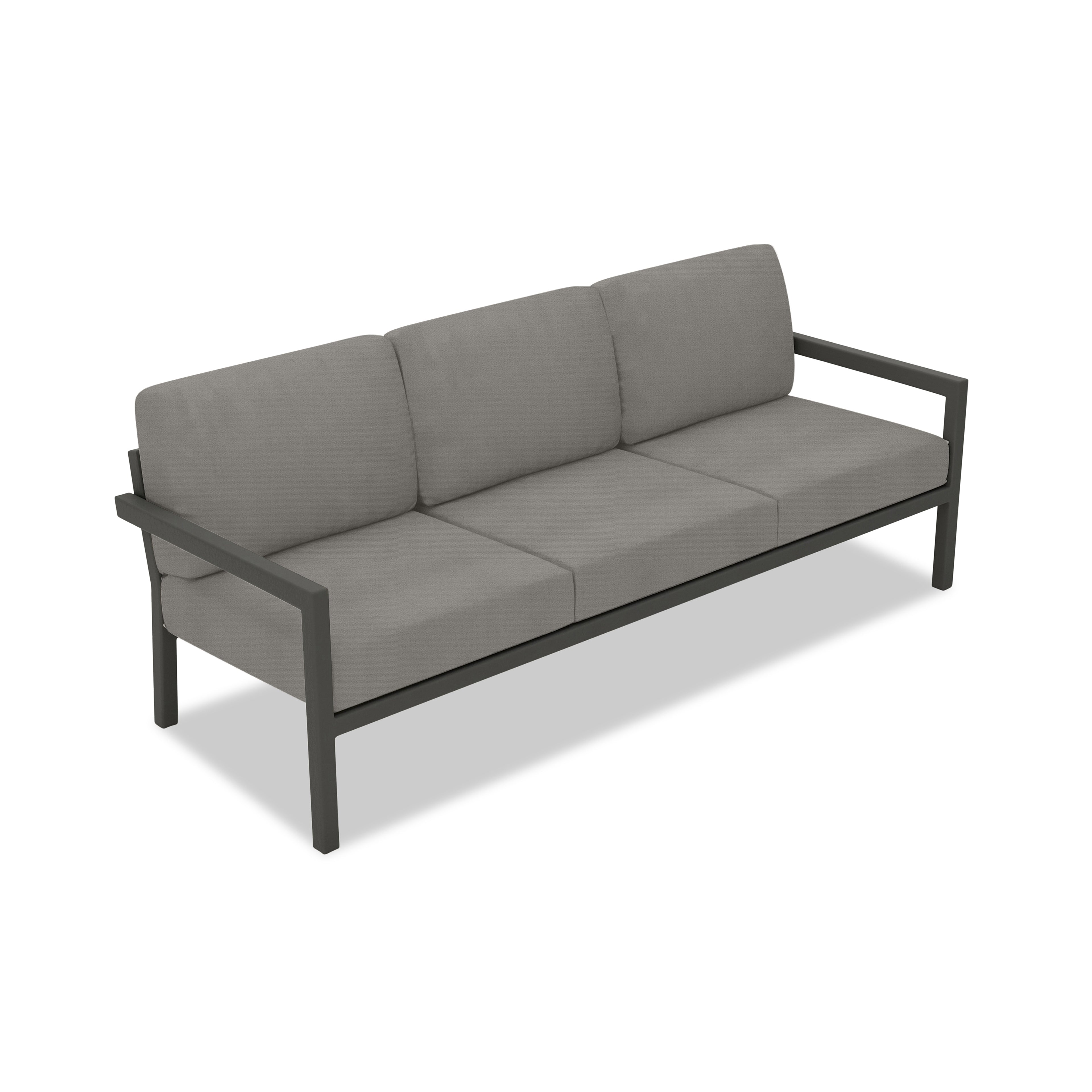 Pacifica Aluminum Sofa#Finish_Slate#Fabric_Canvas Charcoal