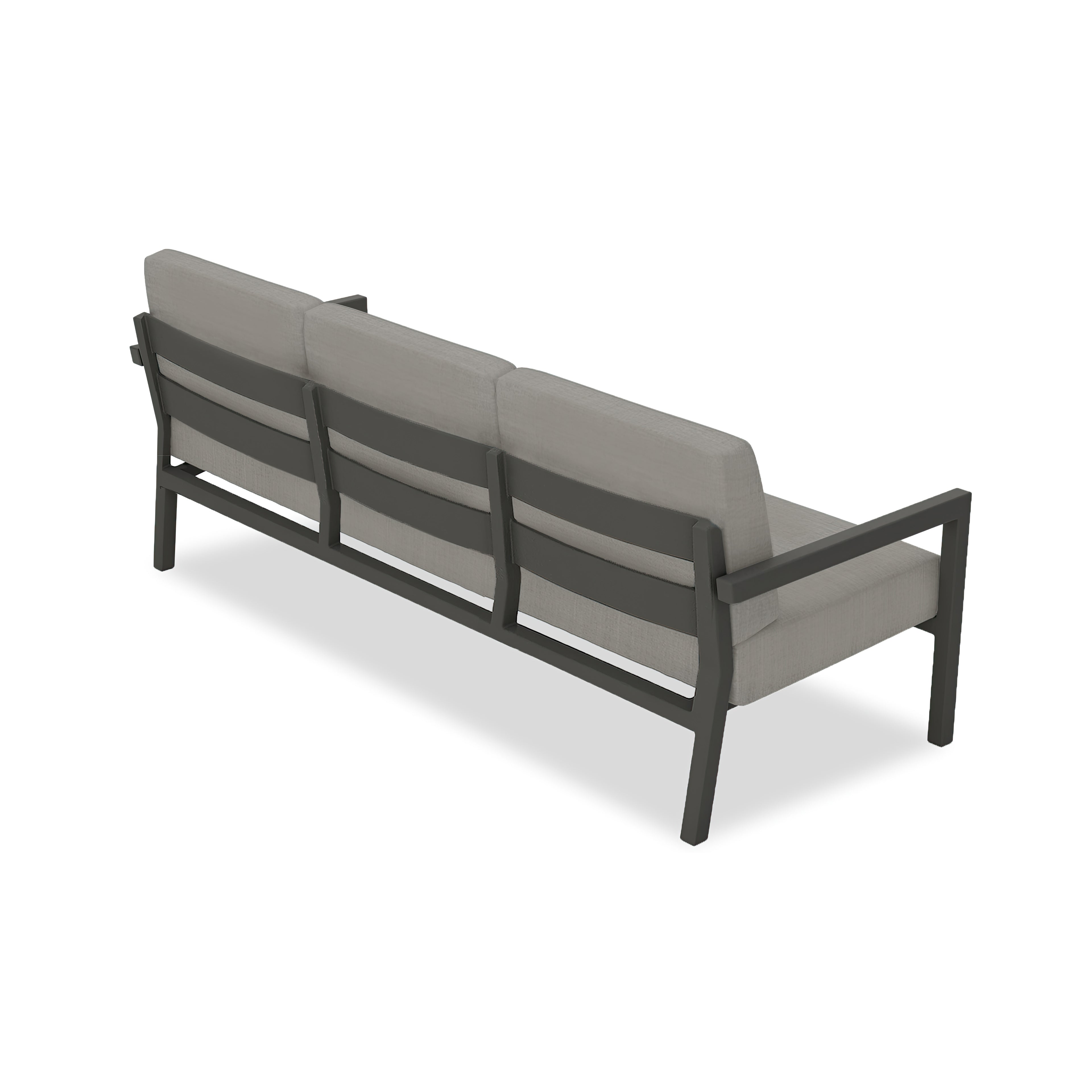 Pacifica Aluminum Sofa#Finish_Slate#Fabric_Canvas Charcoal