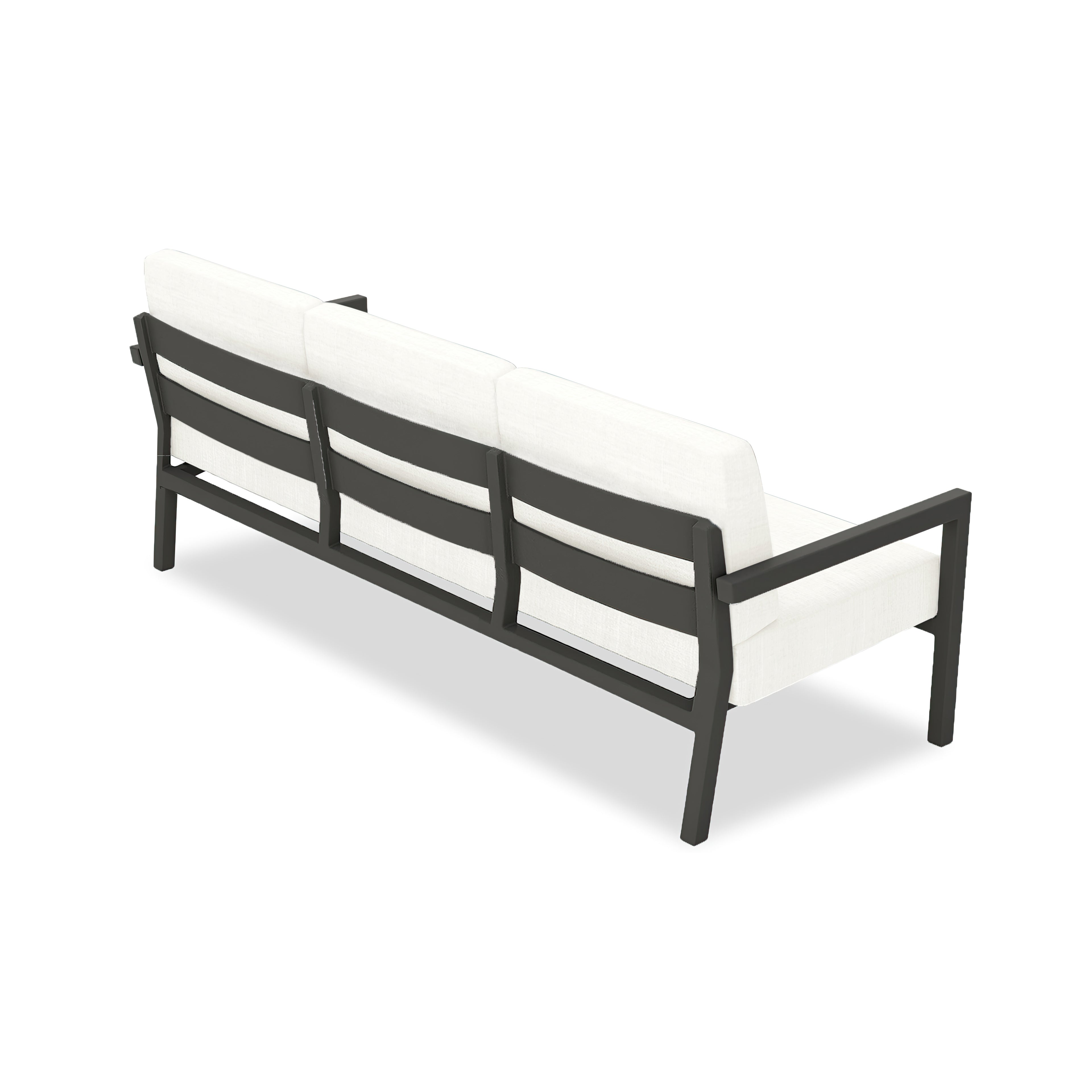 Pacifica Aluminum Sofa#Finish_Slate#Fabric_Canvas Natural