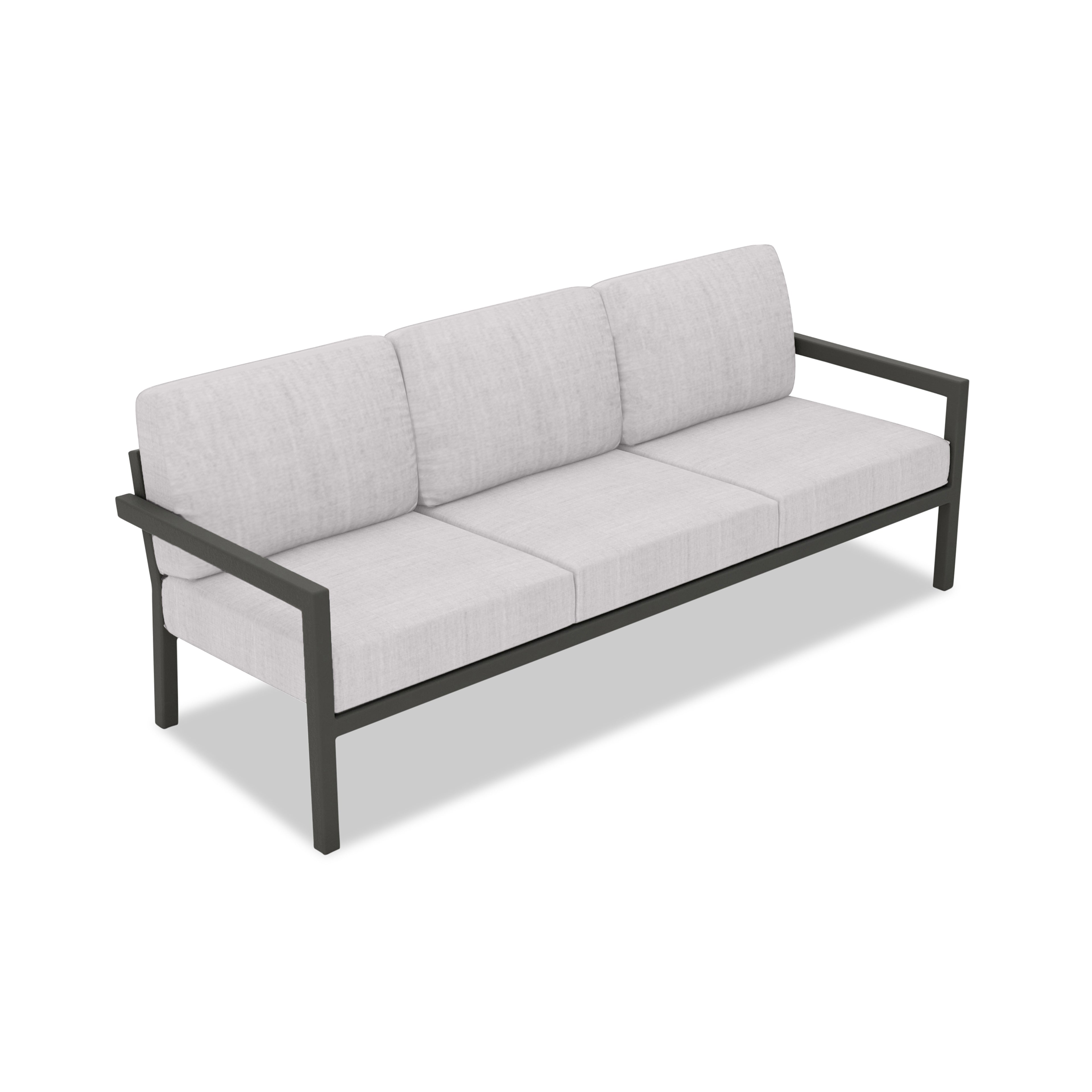 Pacifica Aluminum Sofa#Finish_Slate#Fabric_Cast Silver