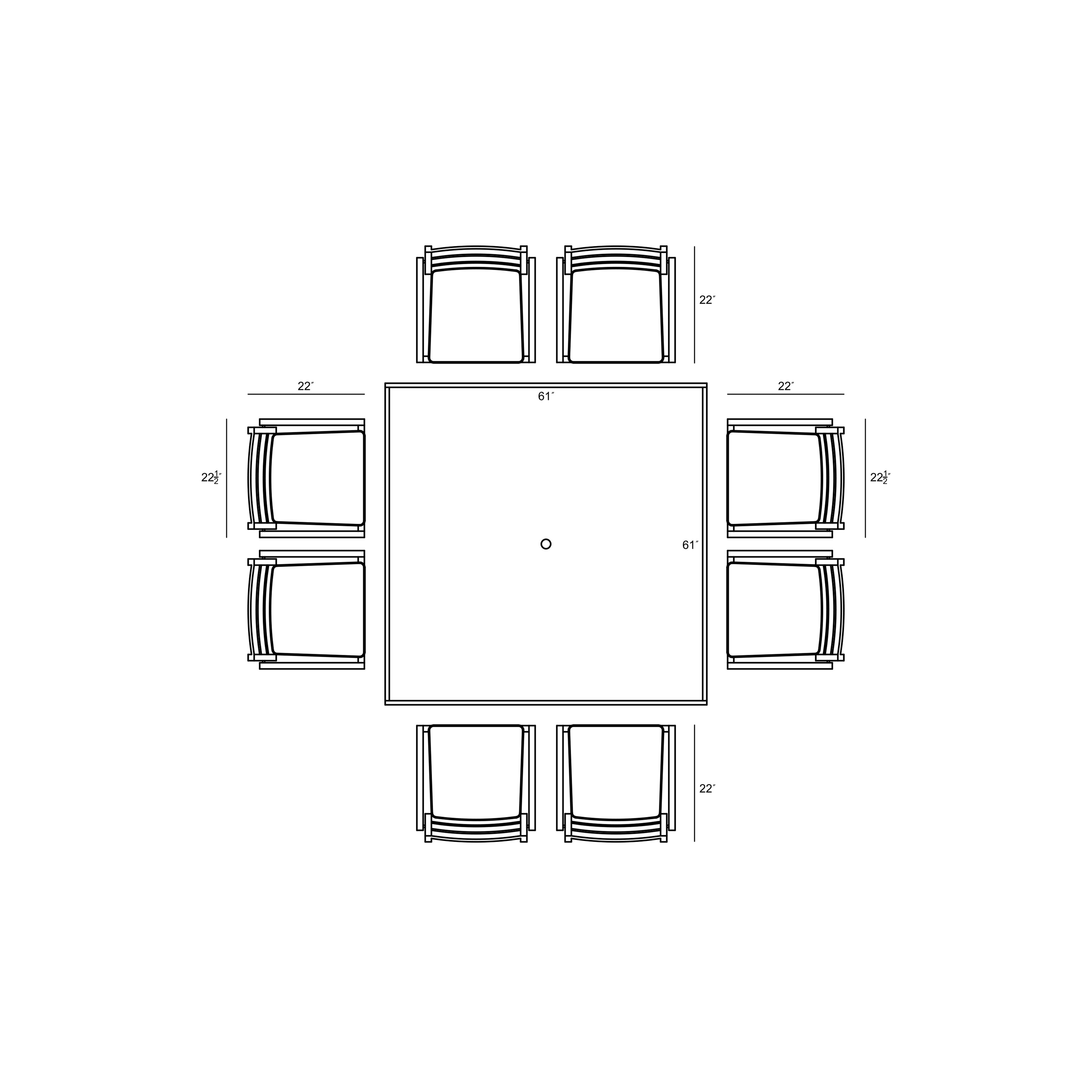 Pacifica 9 Piece Square Dining Set