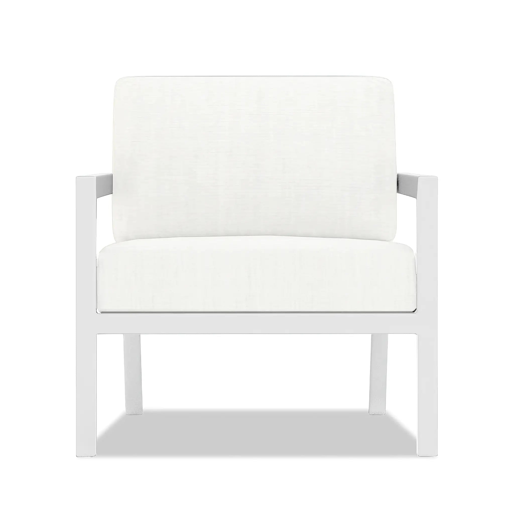 Pacifica Aluminum Club Chair#Finish_White#Fabric_Canvas Natural