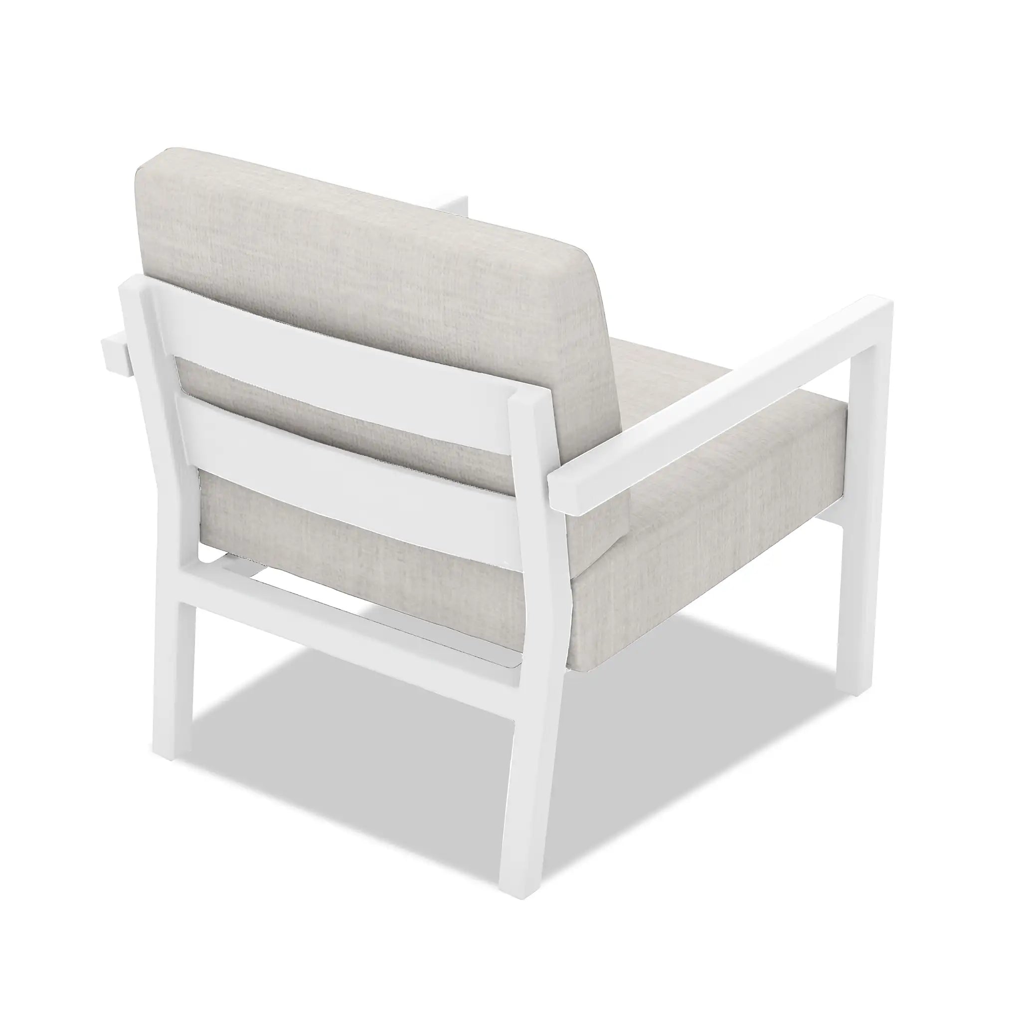 Pacifica Aluminum Club Chair#Finish_White#Fabric_Cast Silver