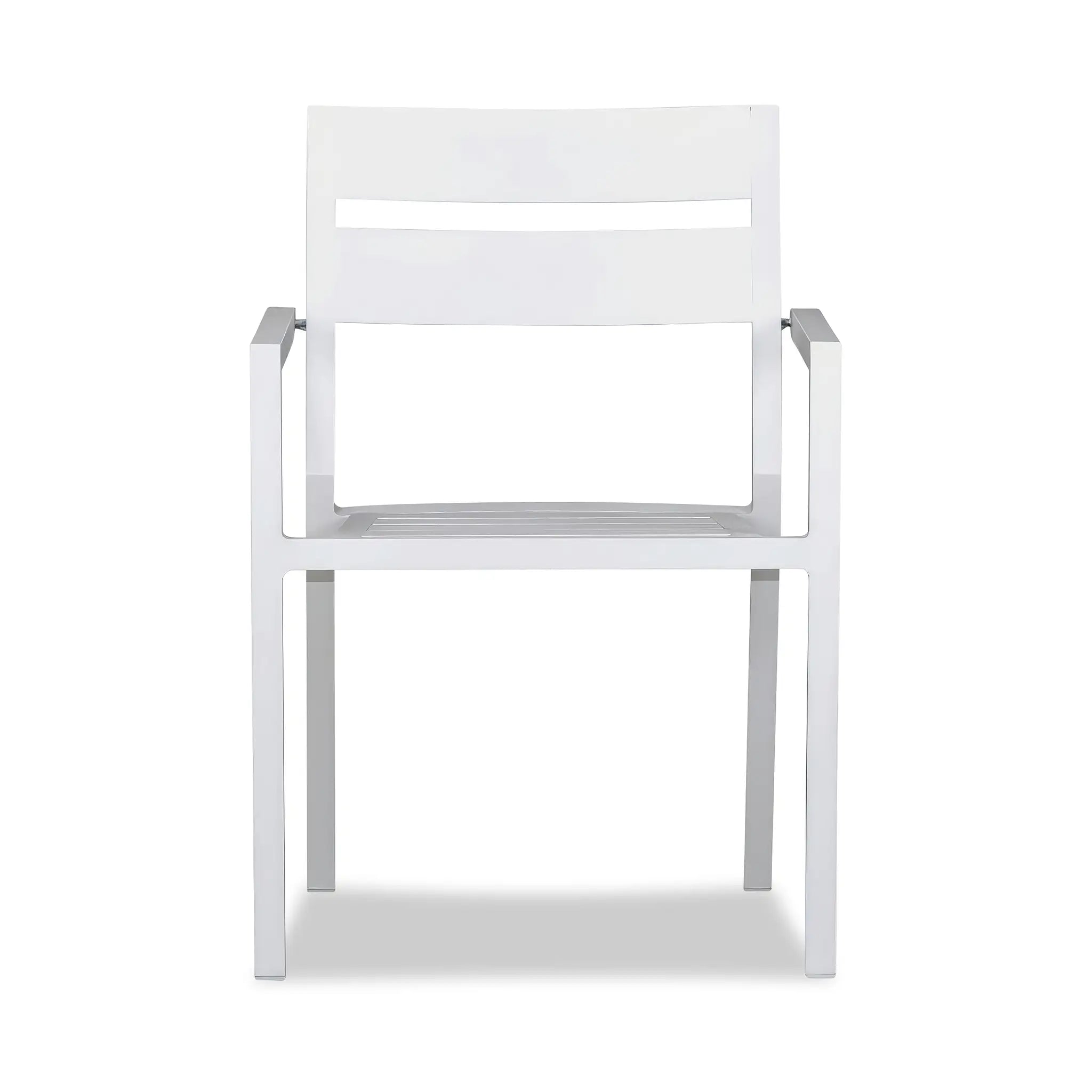 Pacifica Aluminum Dining Arm Chair#Finish_White