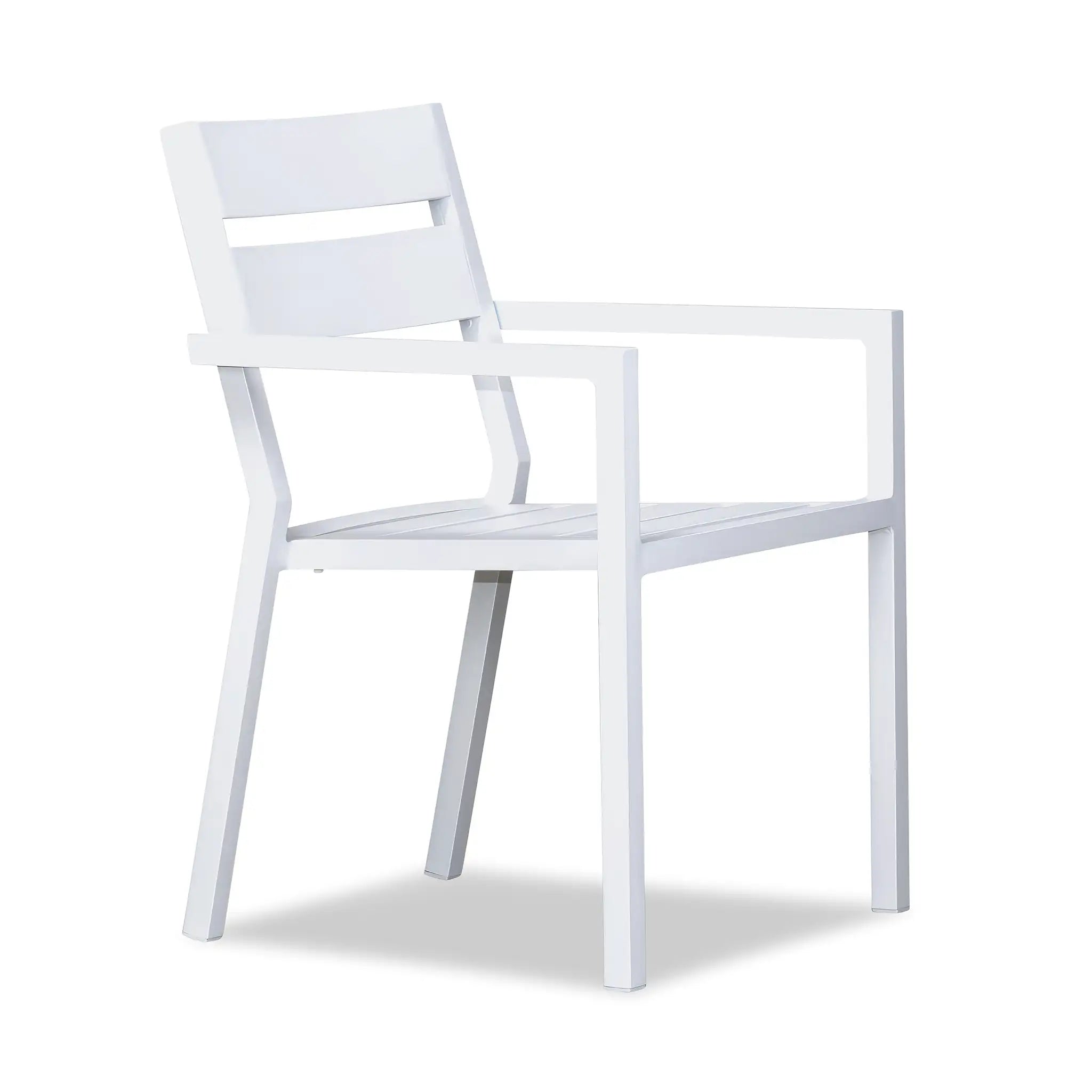 Pacifica Aluminum Dining Arm Chair#Finish_White