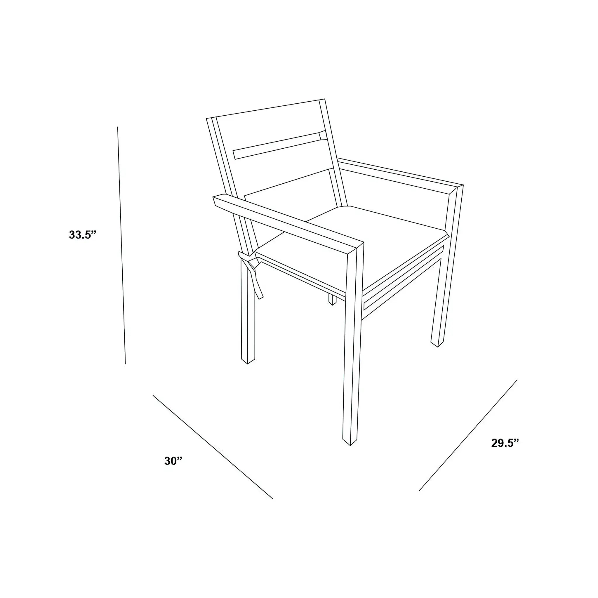 Harmonia Living Pacifica Aluminum Dining Arm Chair